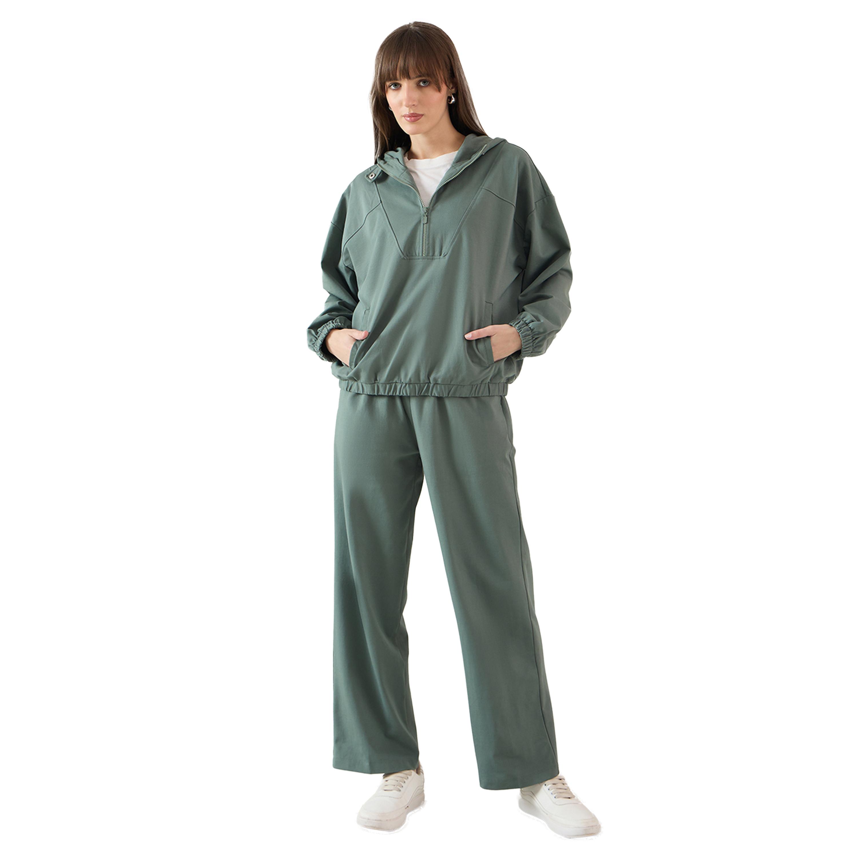 Femmella X Styli Solid Half Zip-Up Hoodie and Pants Co-Ords-women-clothing-coordsets-image-1