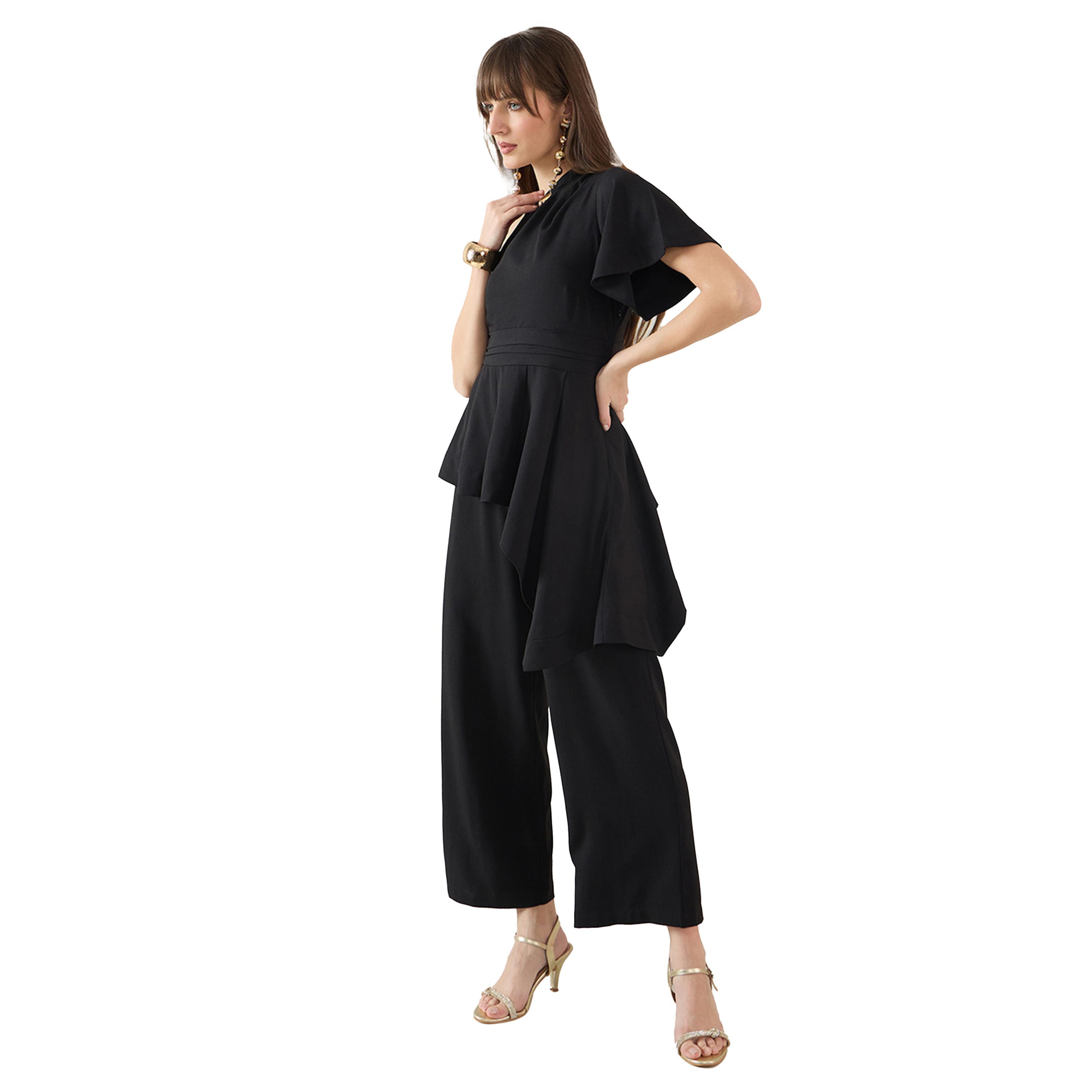 فيميلا × ستايلي-  بلوزة وسروال بكتف واحد وحاشية غير متماثلة-women-clothing-coordsets-image-5