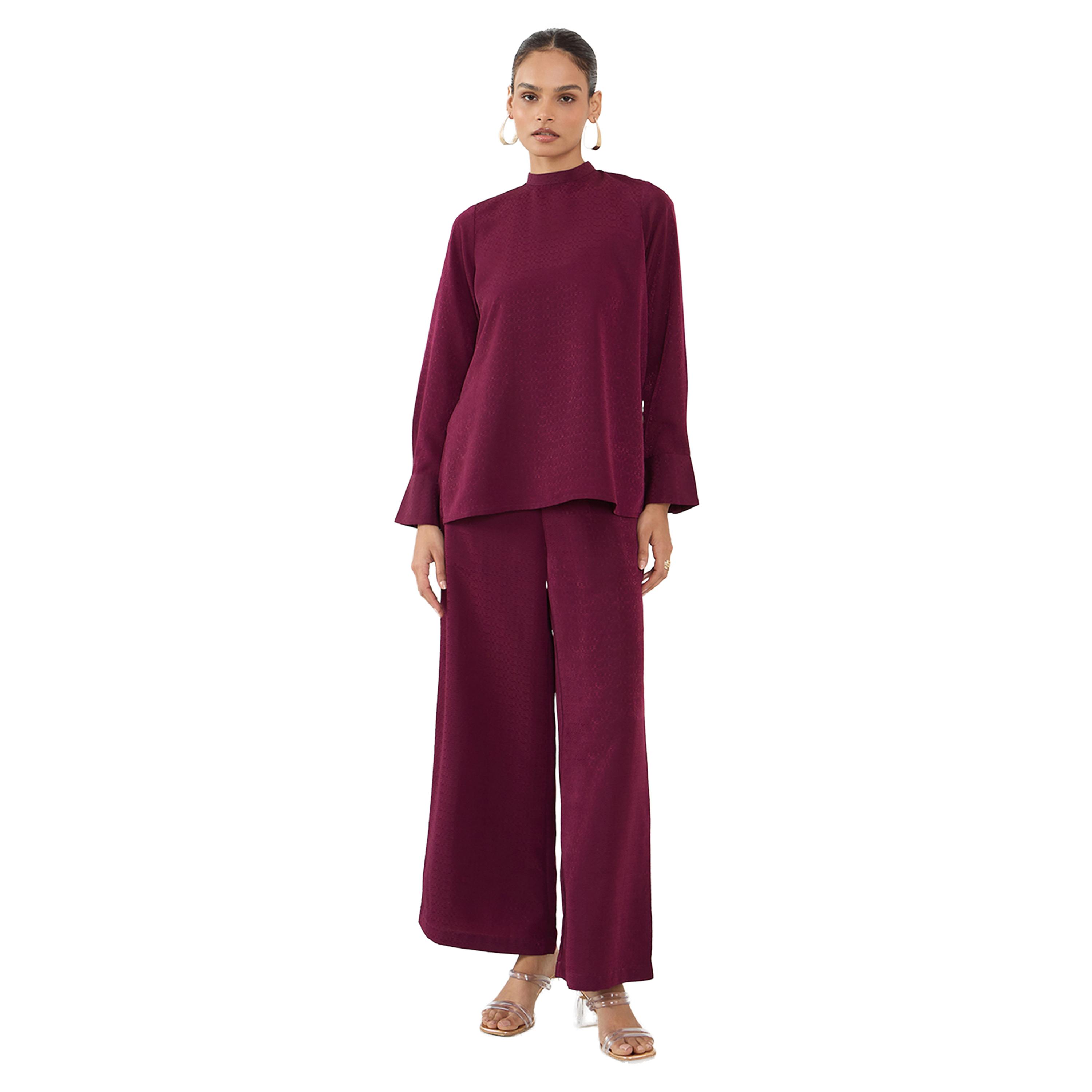 فيميلا × ستايلي-  قميص وبنطال من الساتان برباط خلفي بتصميم ذاتي-women-clothing-coordsets-image-1