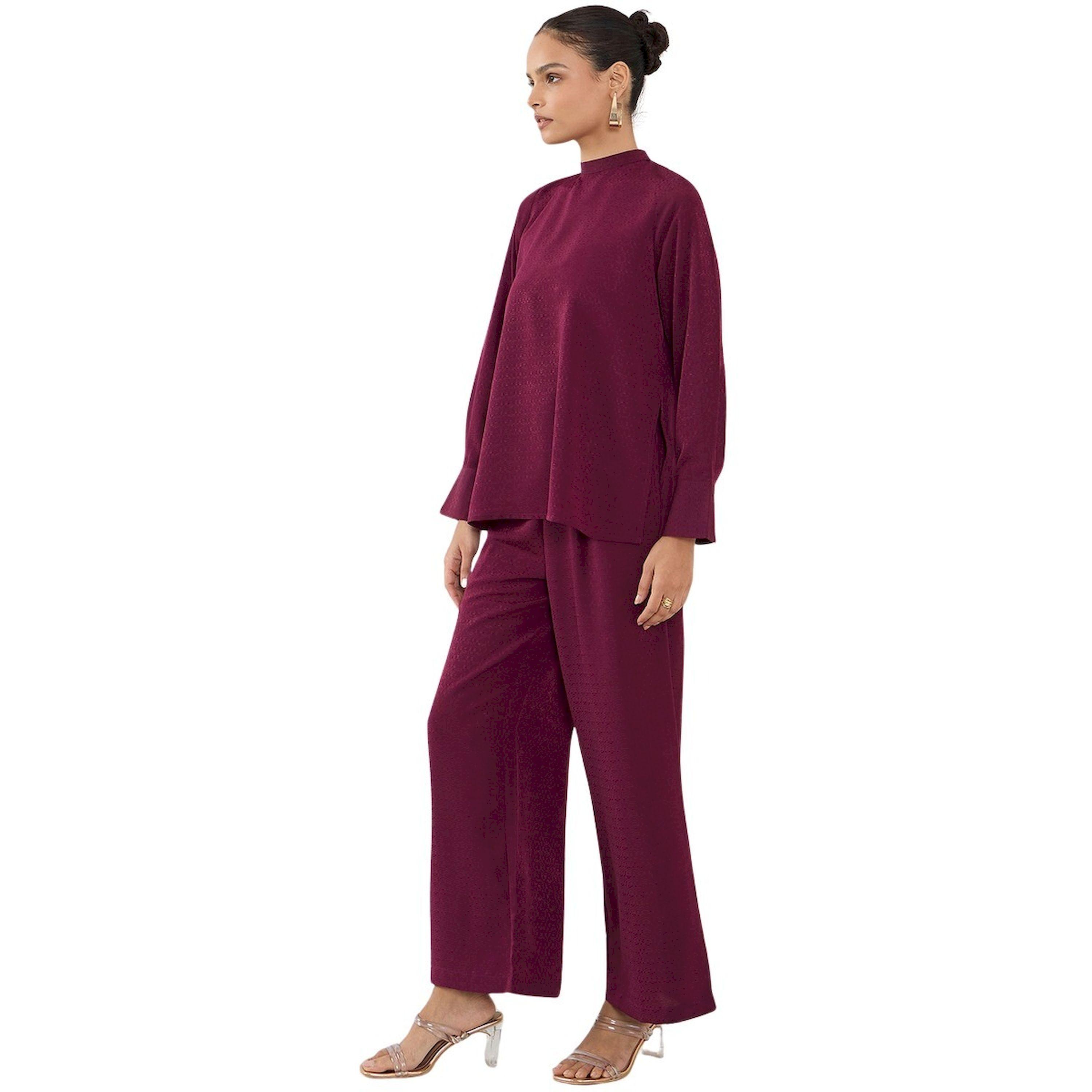 فيميلا × ستايلي-  قميص وبنطال من الساتان برباط خلفي بتصميم ذاتي-women-clothing-coordsets-image-3