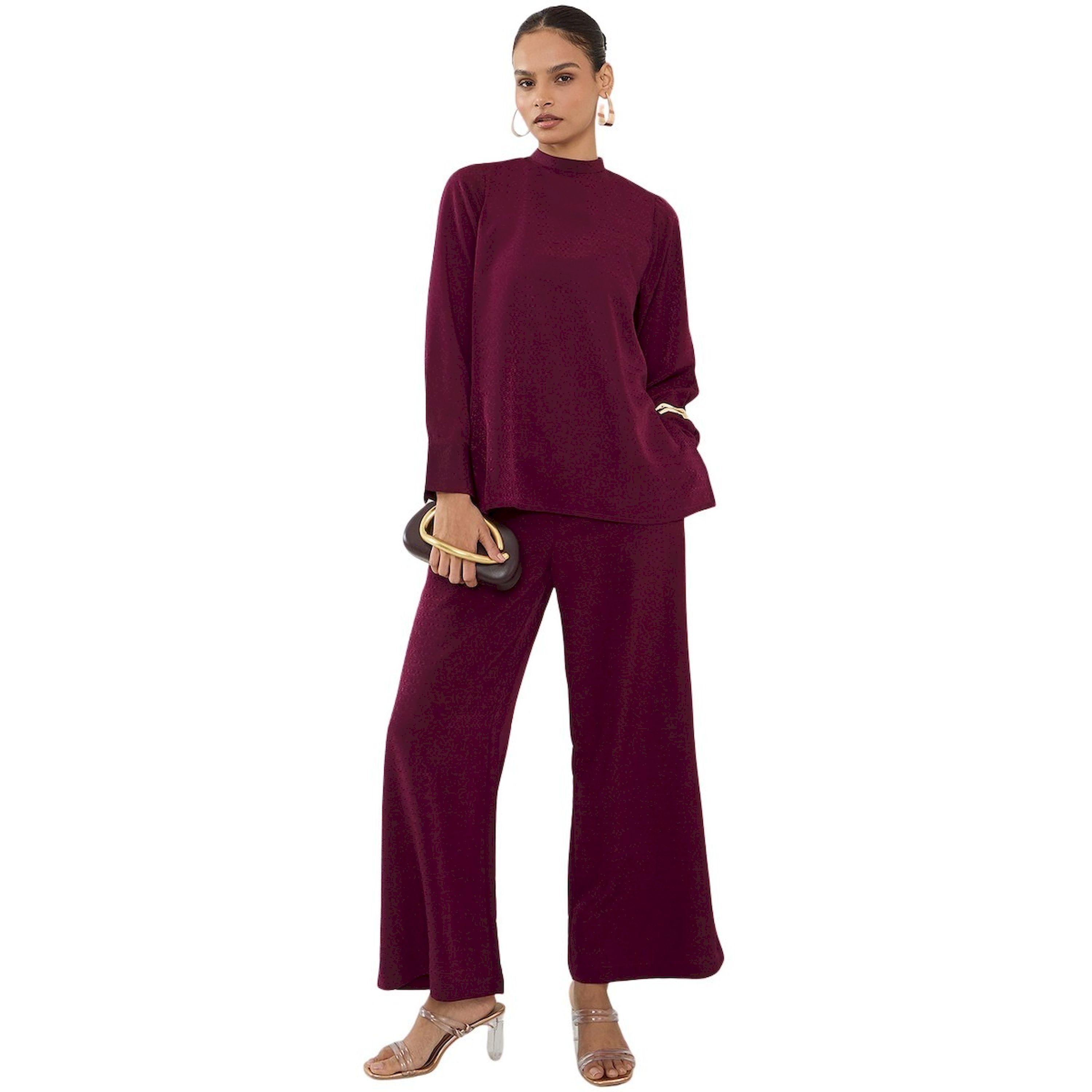 فيميلا × ستايلي-  قميص وبنطال من الساتان برباط خلفي بتصميم ذاتي-women-clothing-coordsets-image-5