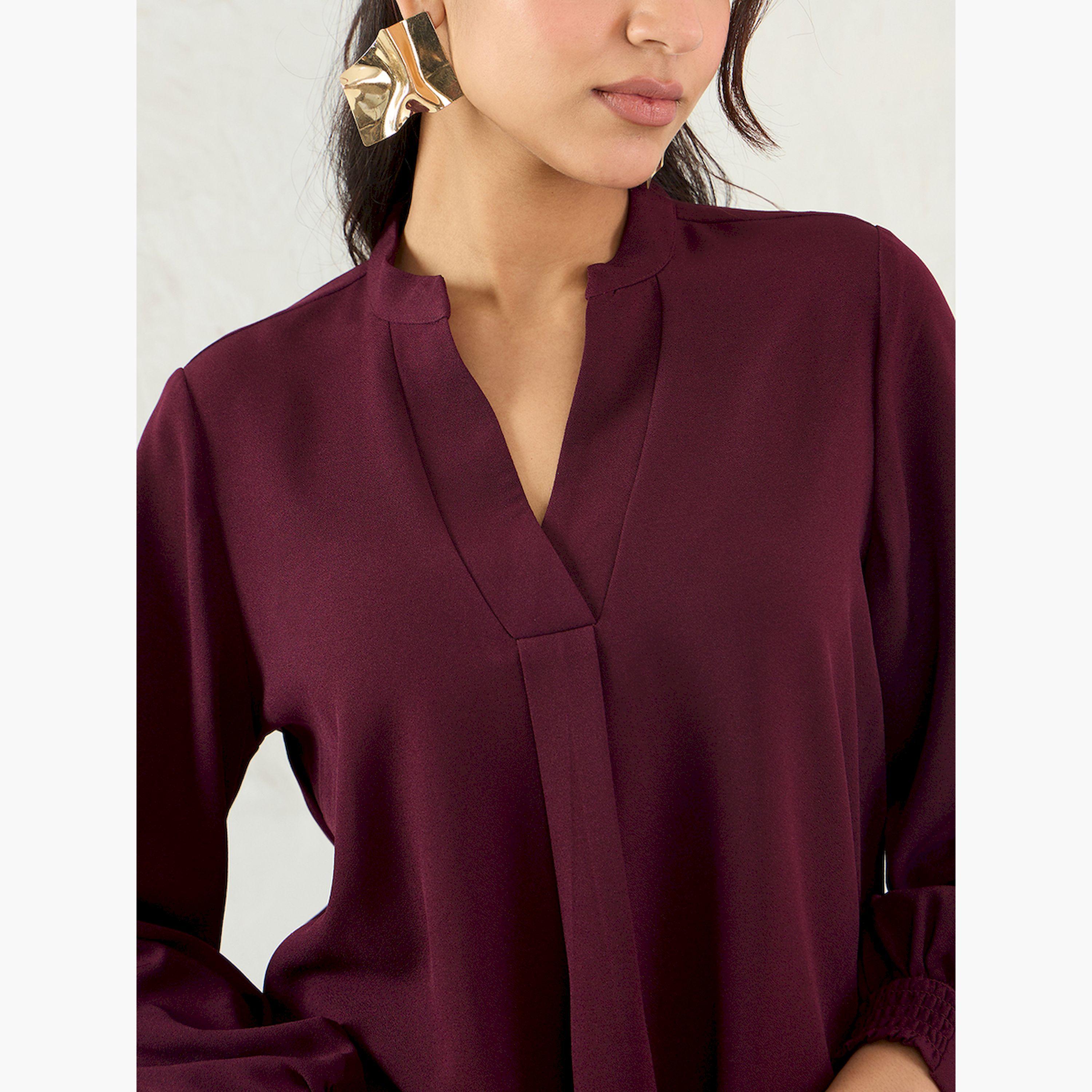 Femmella X Styli Solid Collared Top and Pants Co-Ords-women-clothing-coordsets-image-4