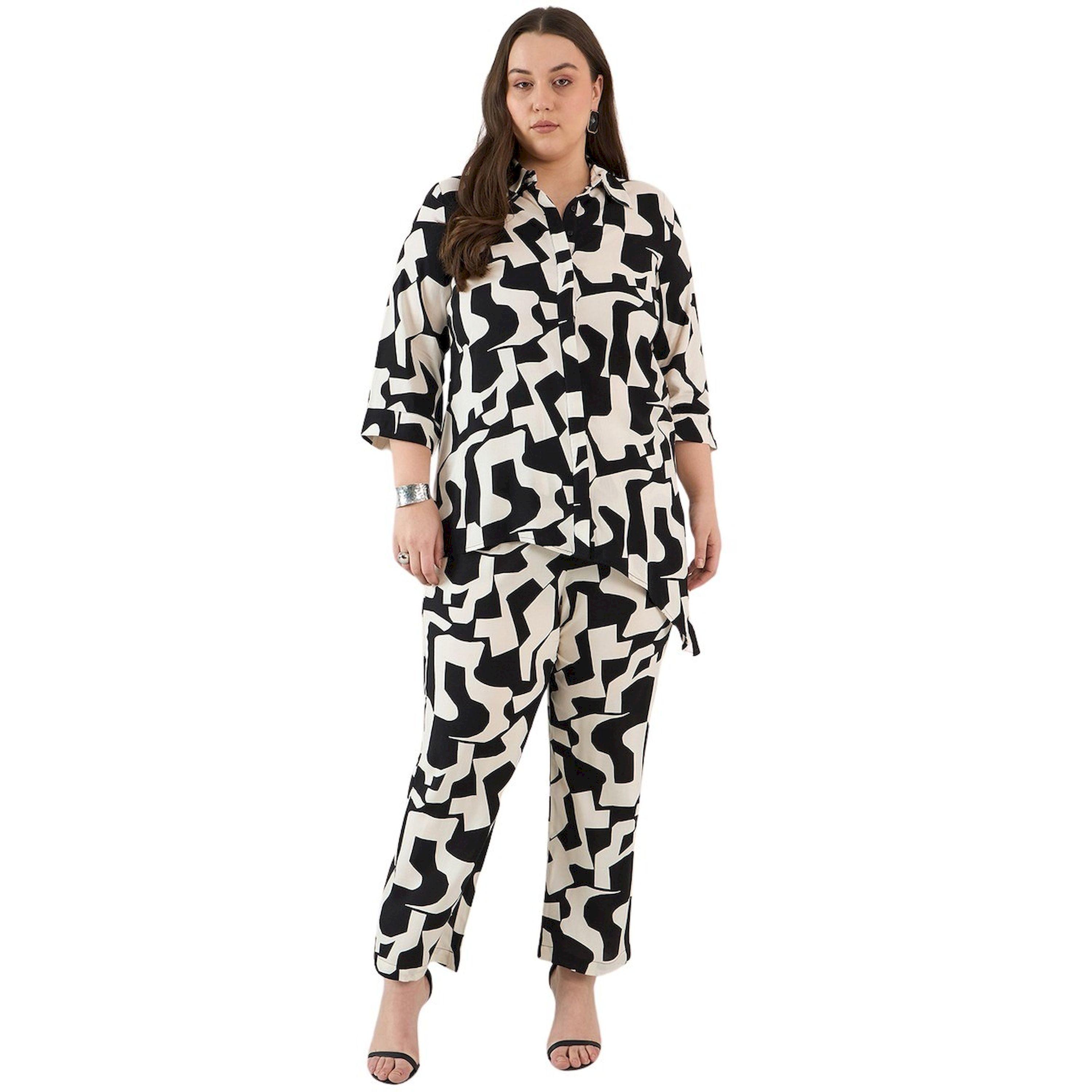 Femmella X Styli Plus Size All-Over Print Shirt and Pants Co-Ords-women-clothing-dresses-image-1