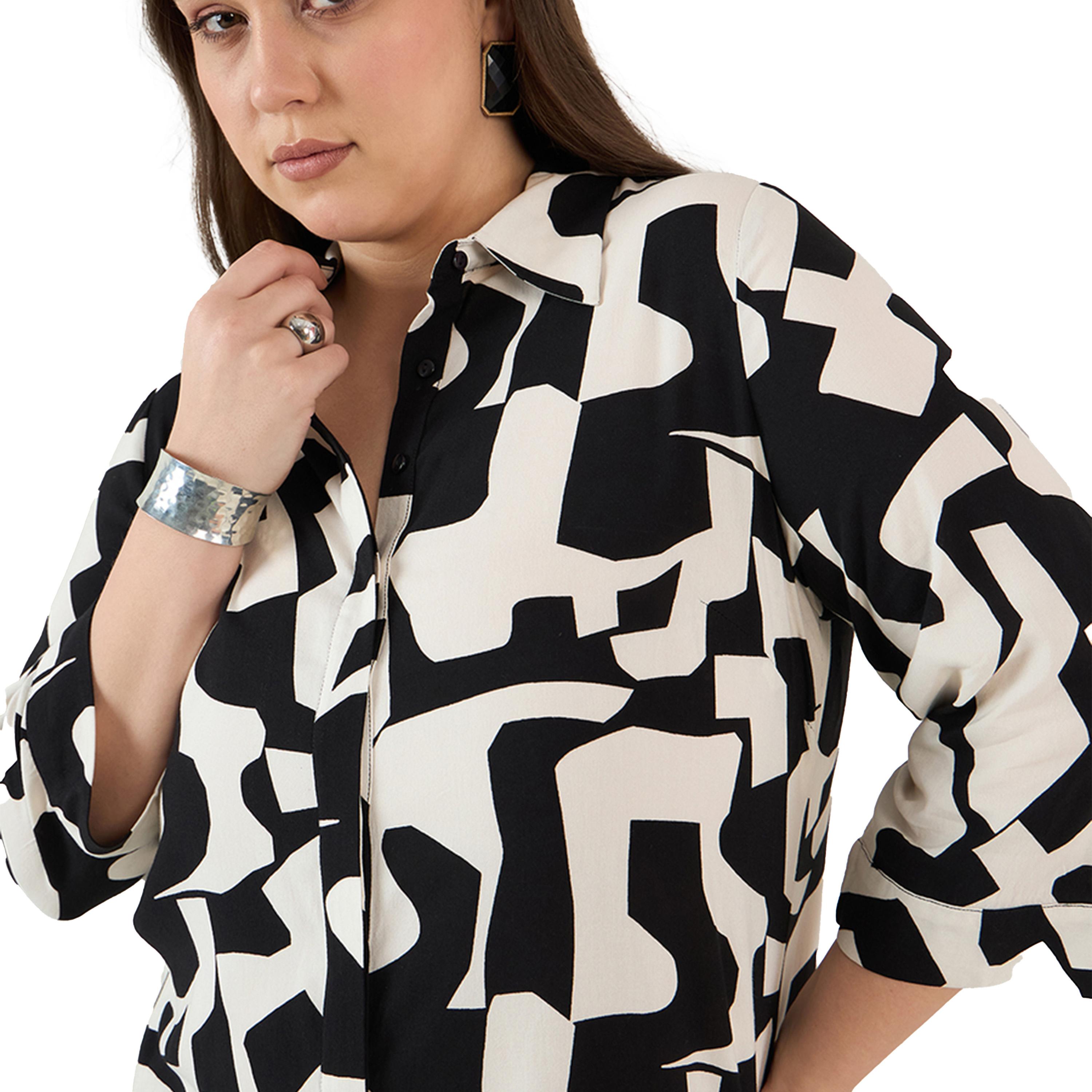 Femmella X Styli Plus Size All-Over Print Shirt and Pants Co-Ords-women-clothing-dresses-image-3