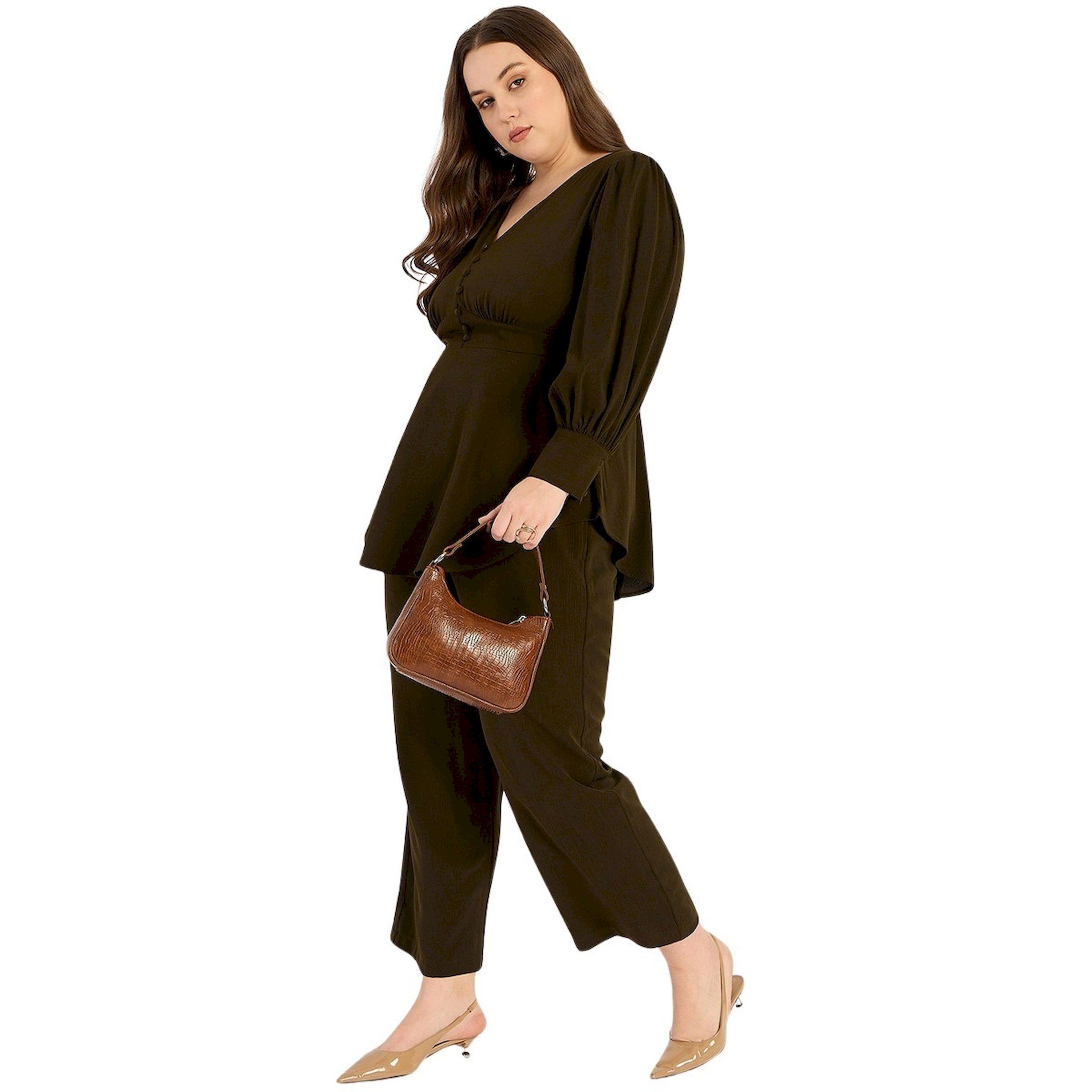 Femmella X Styli Plus Size Crinkled V Neck Top and Pants Co-Ords-women-clothing-dresses-image-4