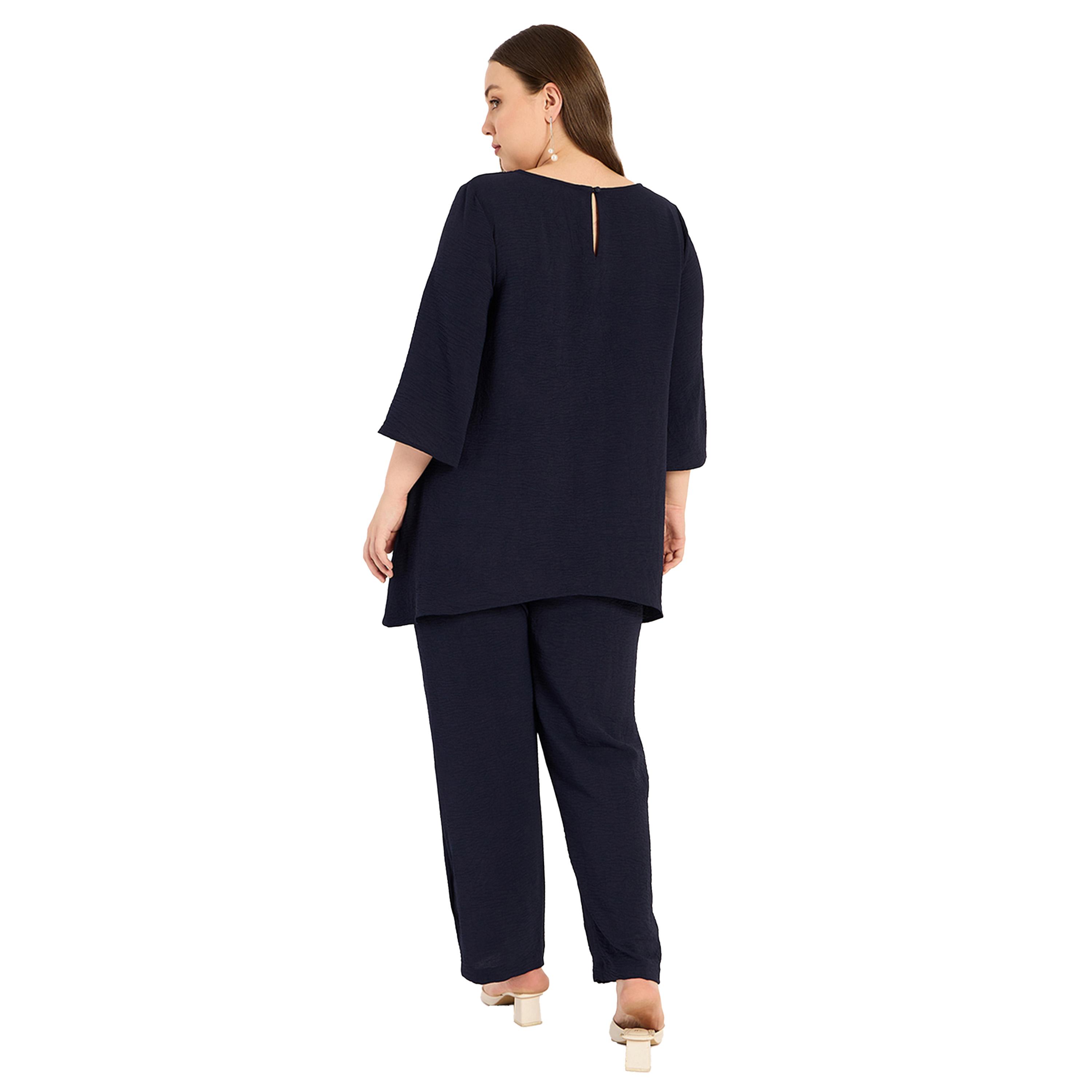 فيميلا × ستايلي-  تونيك وسروال بأكمام 3/4 مقاس كبير-women-clothing-dresses-image-6
