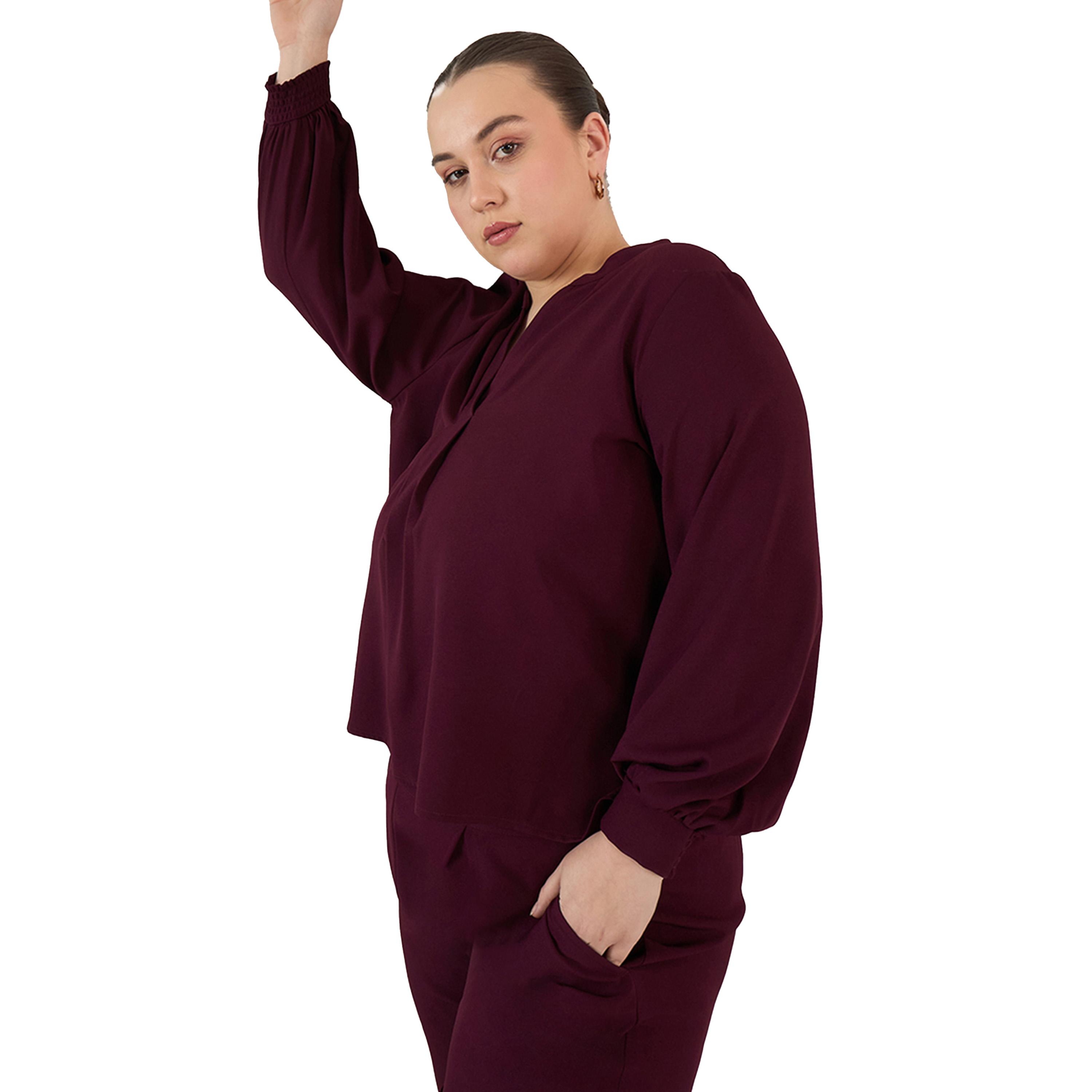 Femmella X Styli Plus Size Solid Collared Top and Pants Co-Ords-women-clothing-dresses-image-6