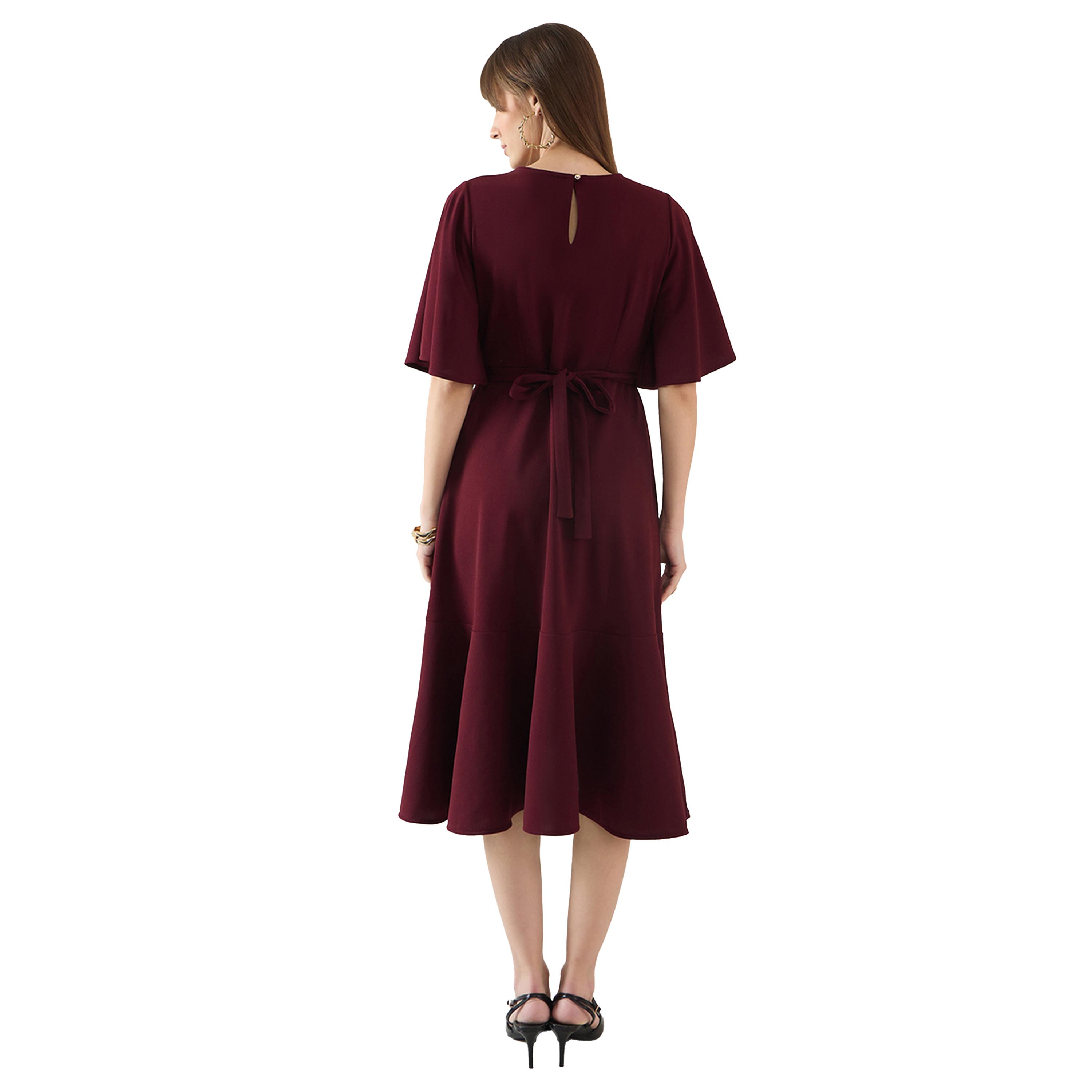 Femmella X Styli Solid Asymmetric Hem A-Line Midi Dress-women-clothing-dresses-image-2
