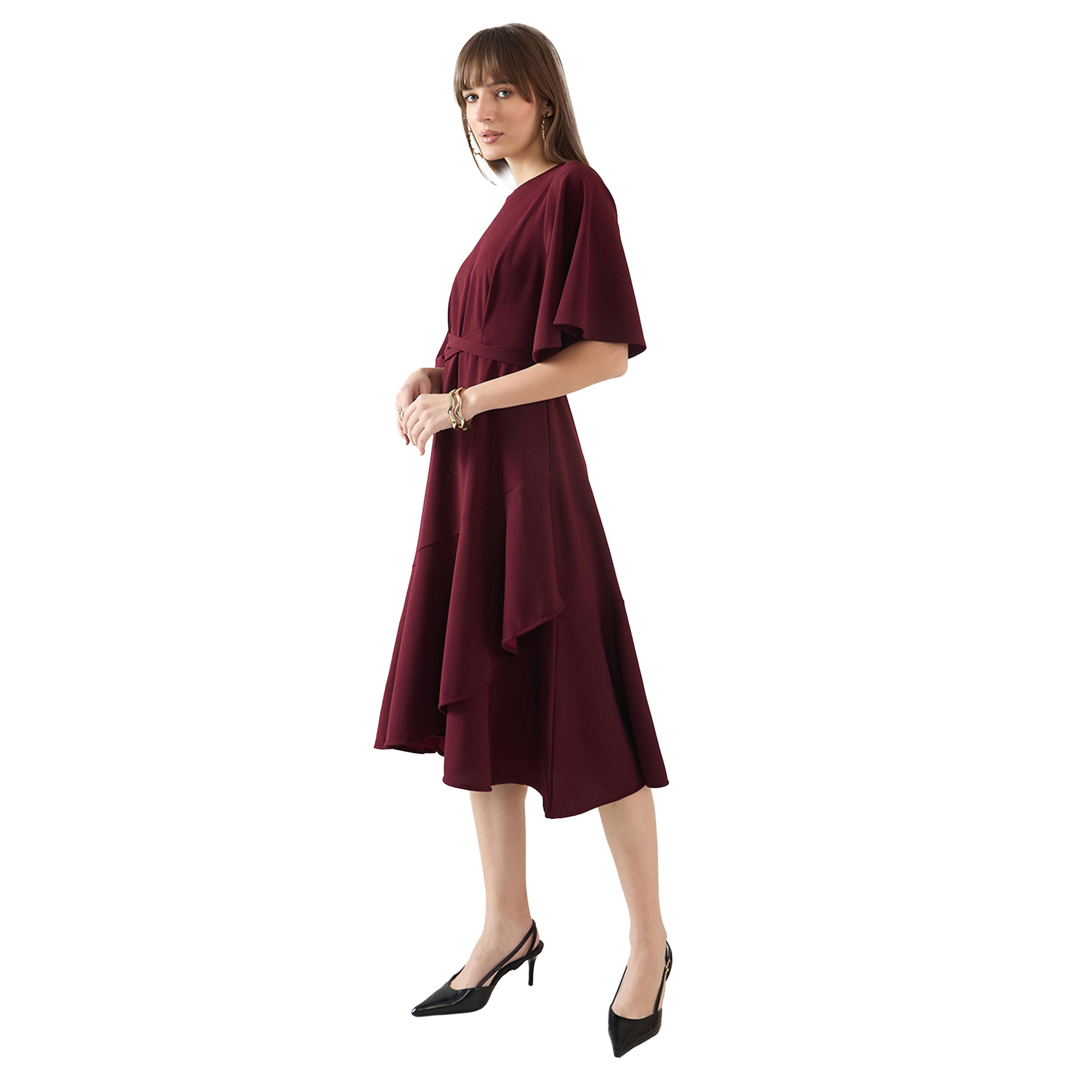 Femmella X Styli Solid Asymmetric Hem A-Line Midi Dress-women-clothing-dresses-image-3