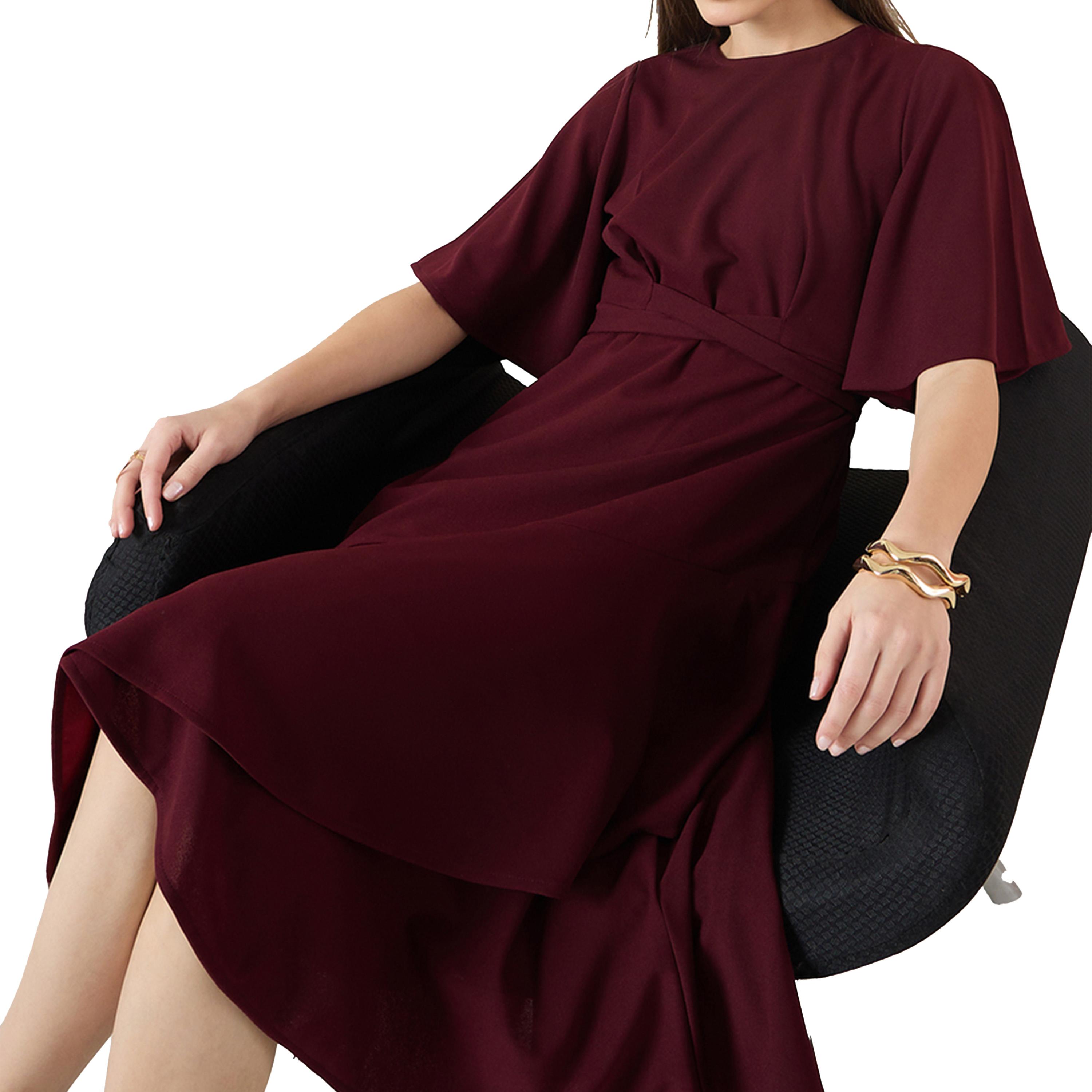 Femmella X Styli Solid Asymmetric Hem A-Line Midi Dress-women-clothing-dresses-image-6