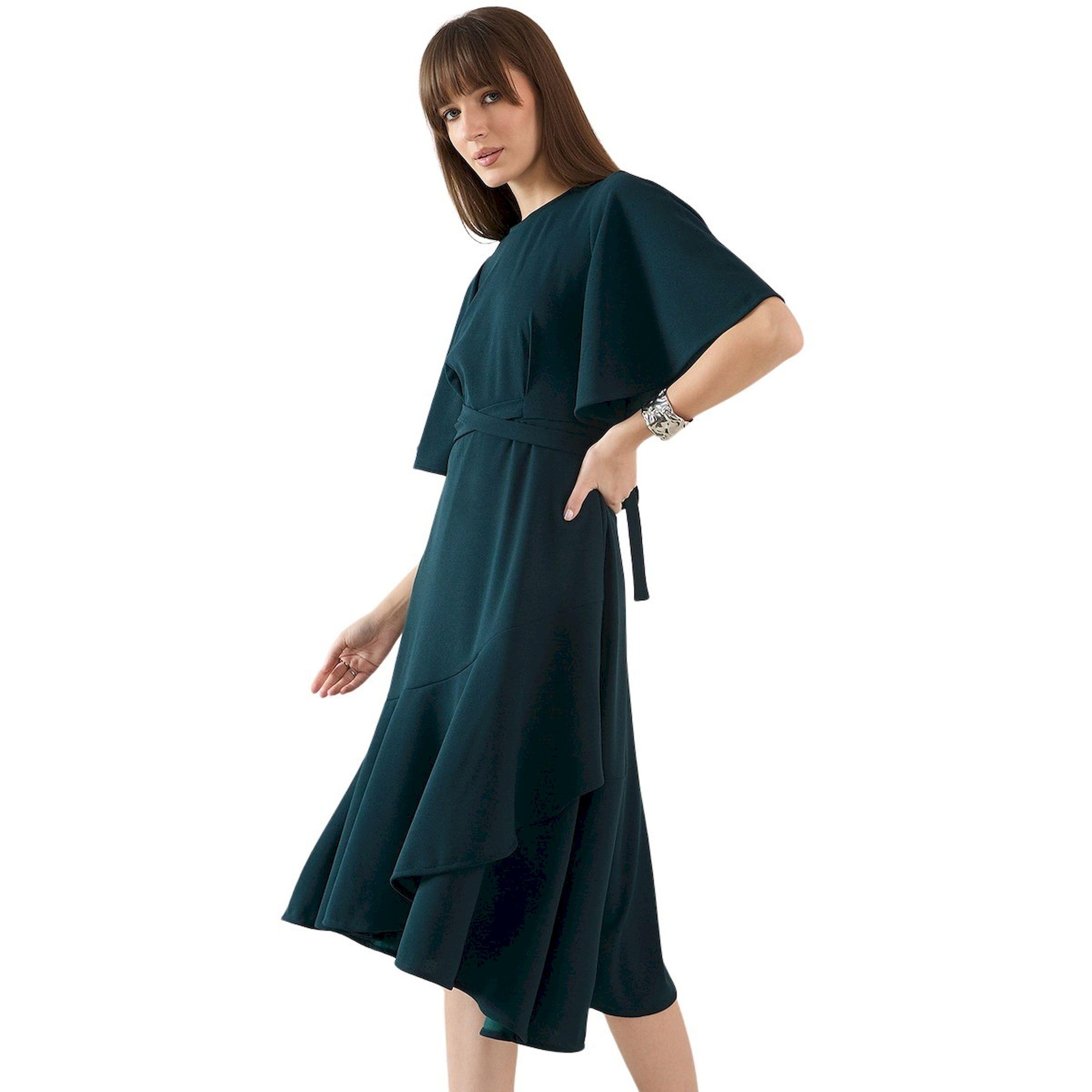 فيميلا × ستايلي-  فستان متوسط ​​الطول بحاشية غير متماثلة سادة-women-clothing-dresses-image-3