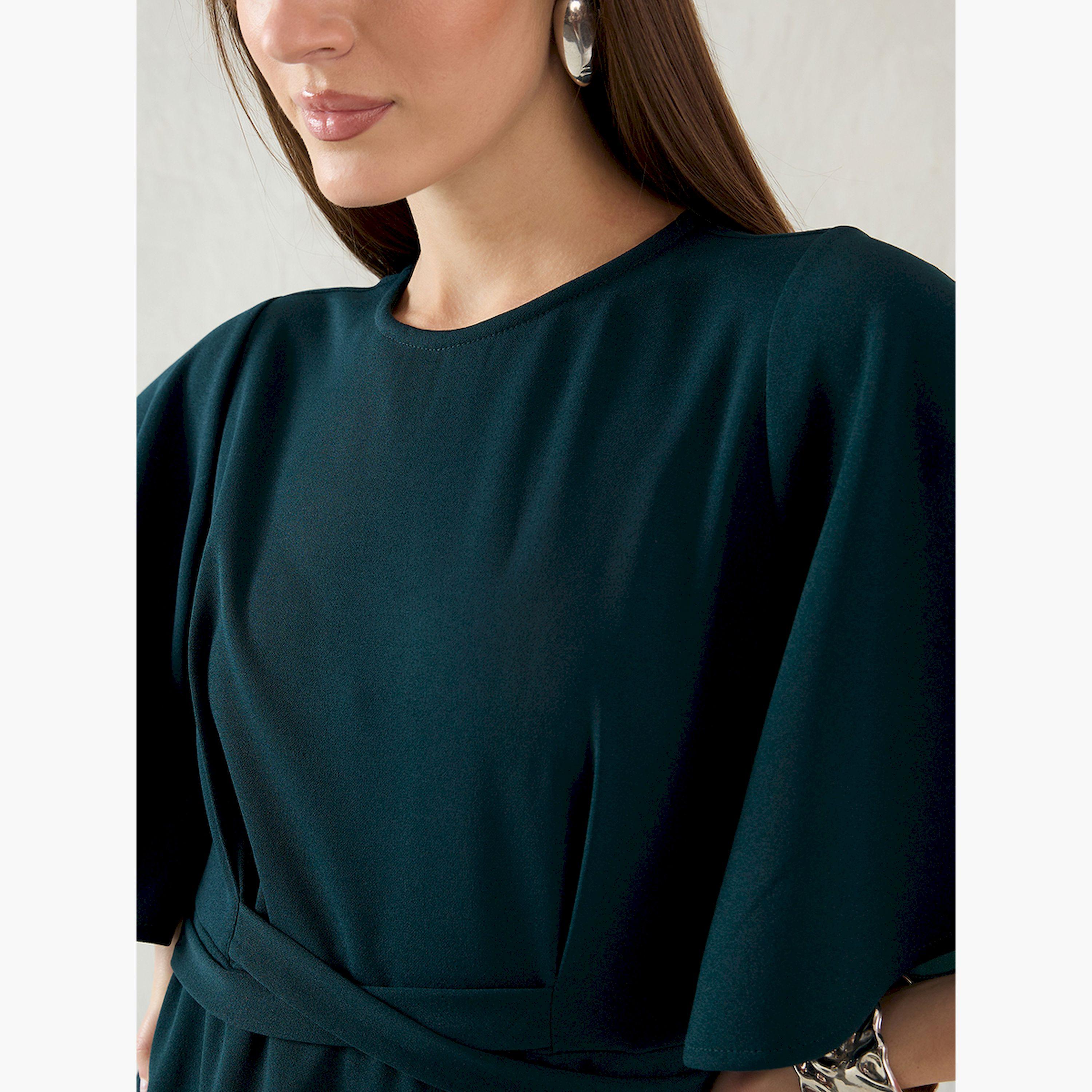 Femmella X Styli Solid Asymmetric Hem A-Line Midi Dress-women-clothing-dresses-image-4
