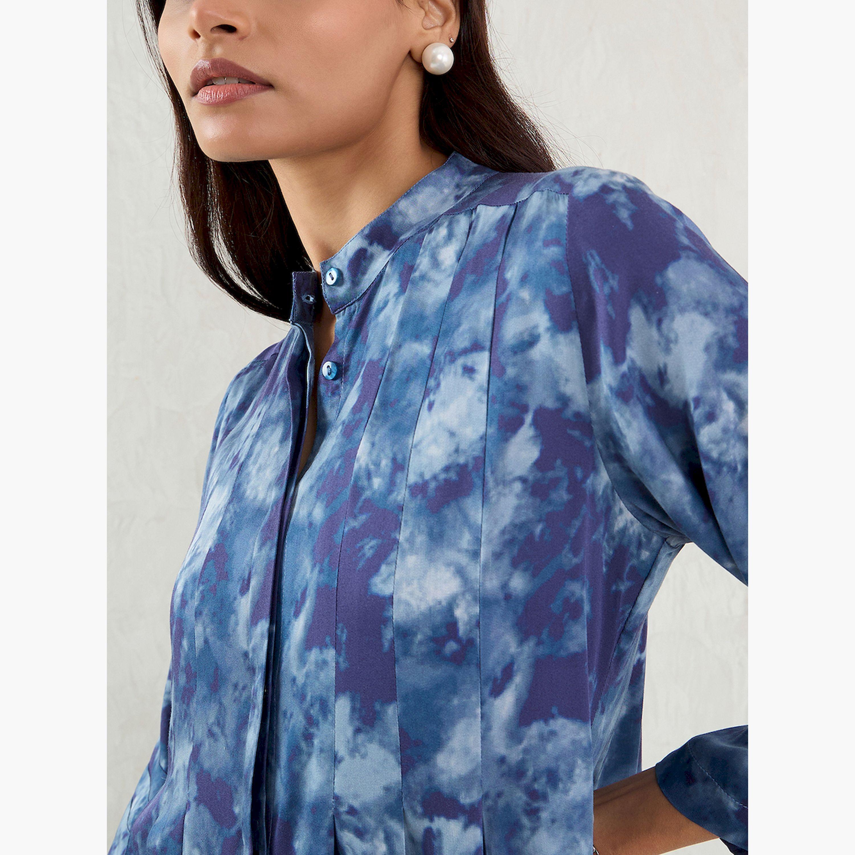 Femmella X Styli Abstract Print Button Down A-Line Maxi Dress-women-clothing-dresses-image-2