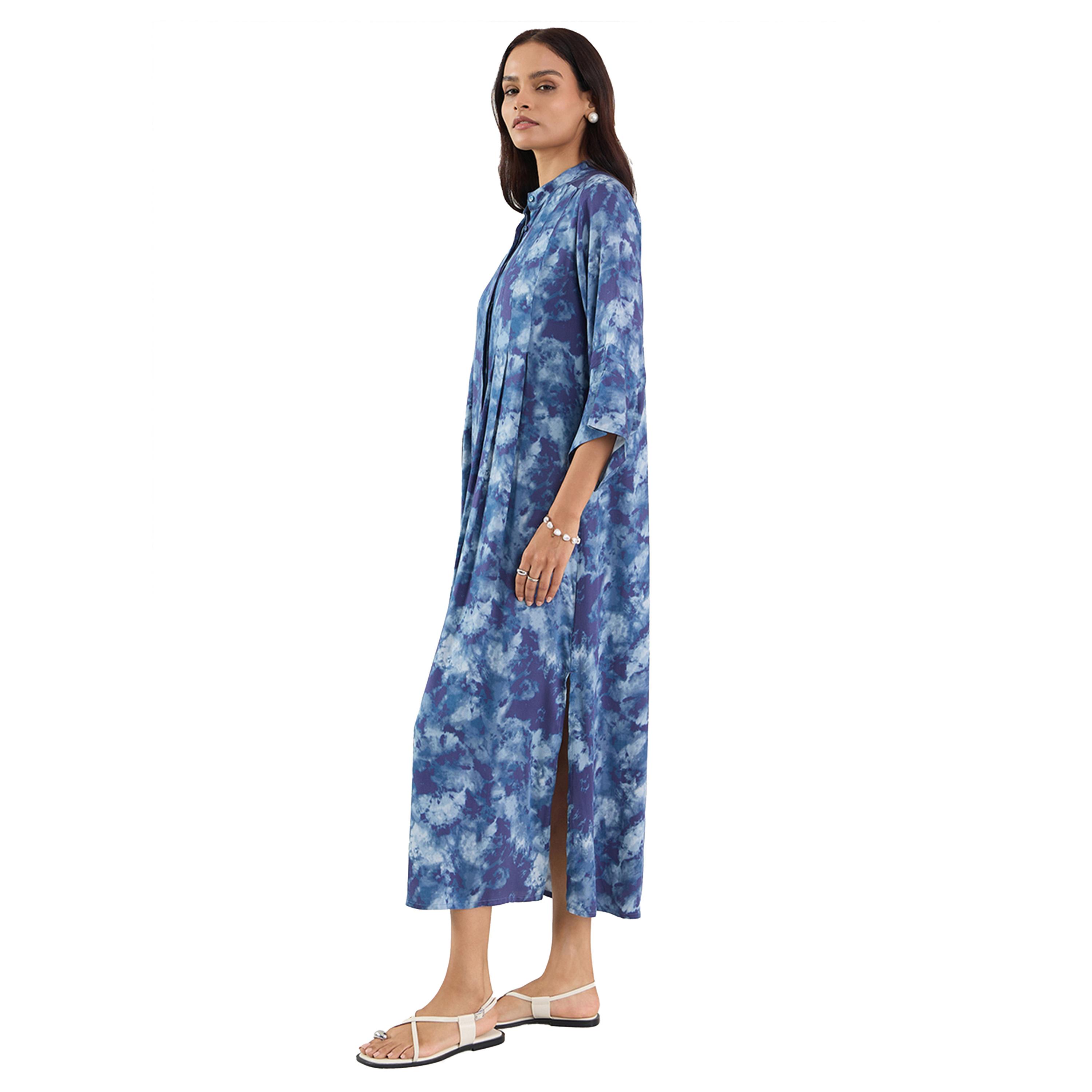 Femmella X Styli Abstract Print Button Down A-Line Maxi Dress-women-clothing-dresses-image-3