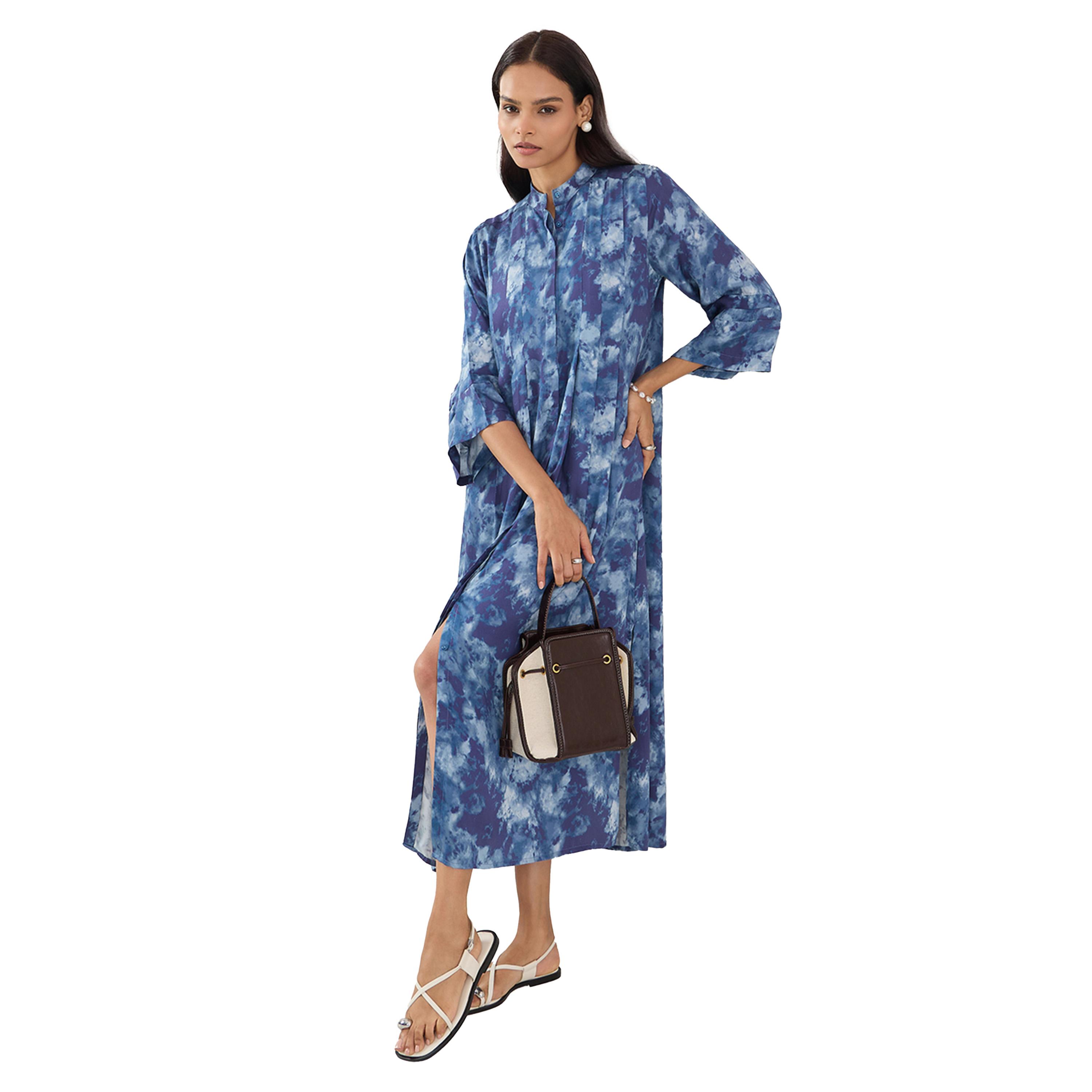 Femmella X Styli Abstract Print Button Down A-Line Maxi Dress-women-clothing-dresses-image-5