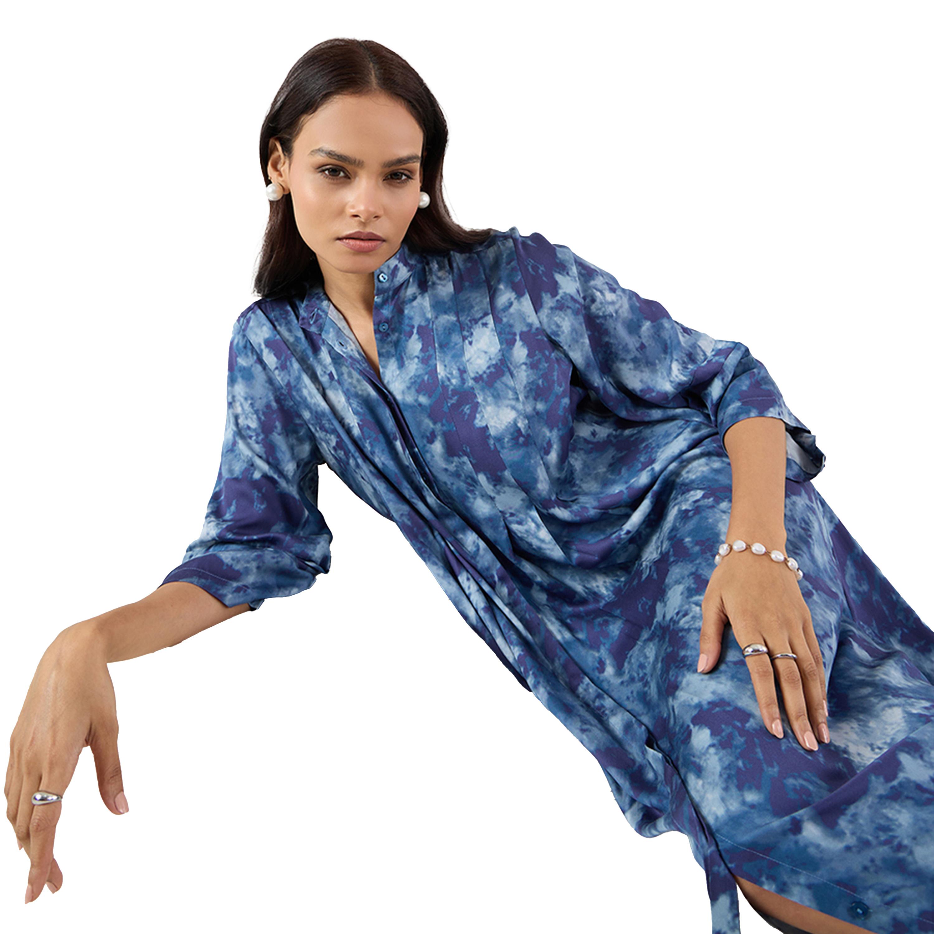 Femmella X Styli Abstract Print Button Down A-Line Maxi Dress-women-clothing-dresses-image-6
