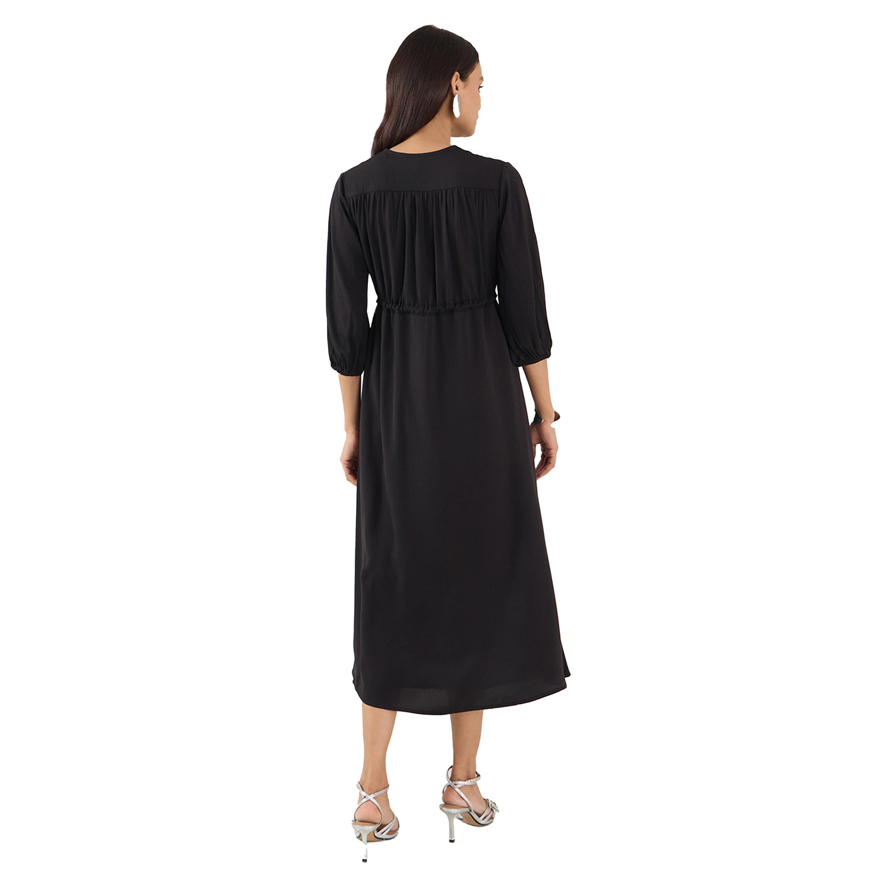 Femmella X Styli Solid Tie Waist A-Line Midi Dress-women-clothing-dresses-image-4
