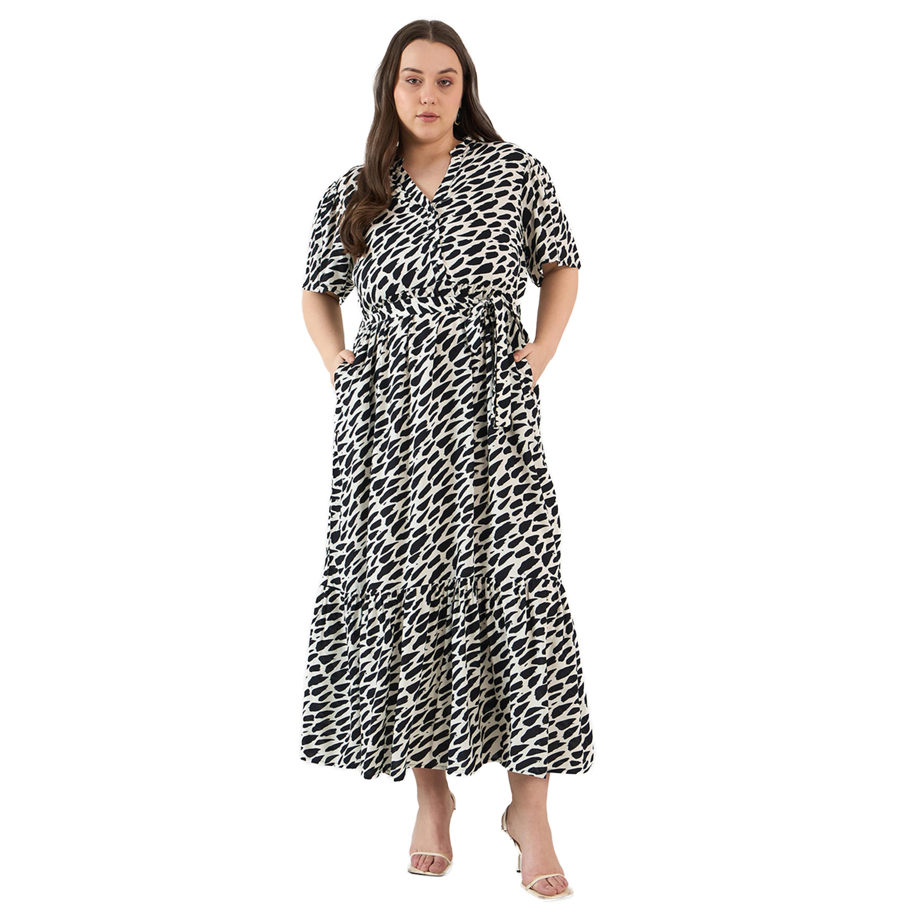 Femmella X Styli Plus Size Abstract Print V Neck A-Line Maxi Dress-women-clothing-dresses-image-1