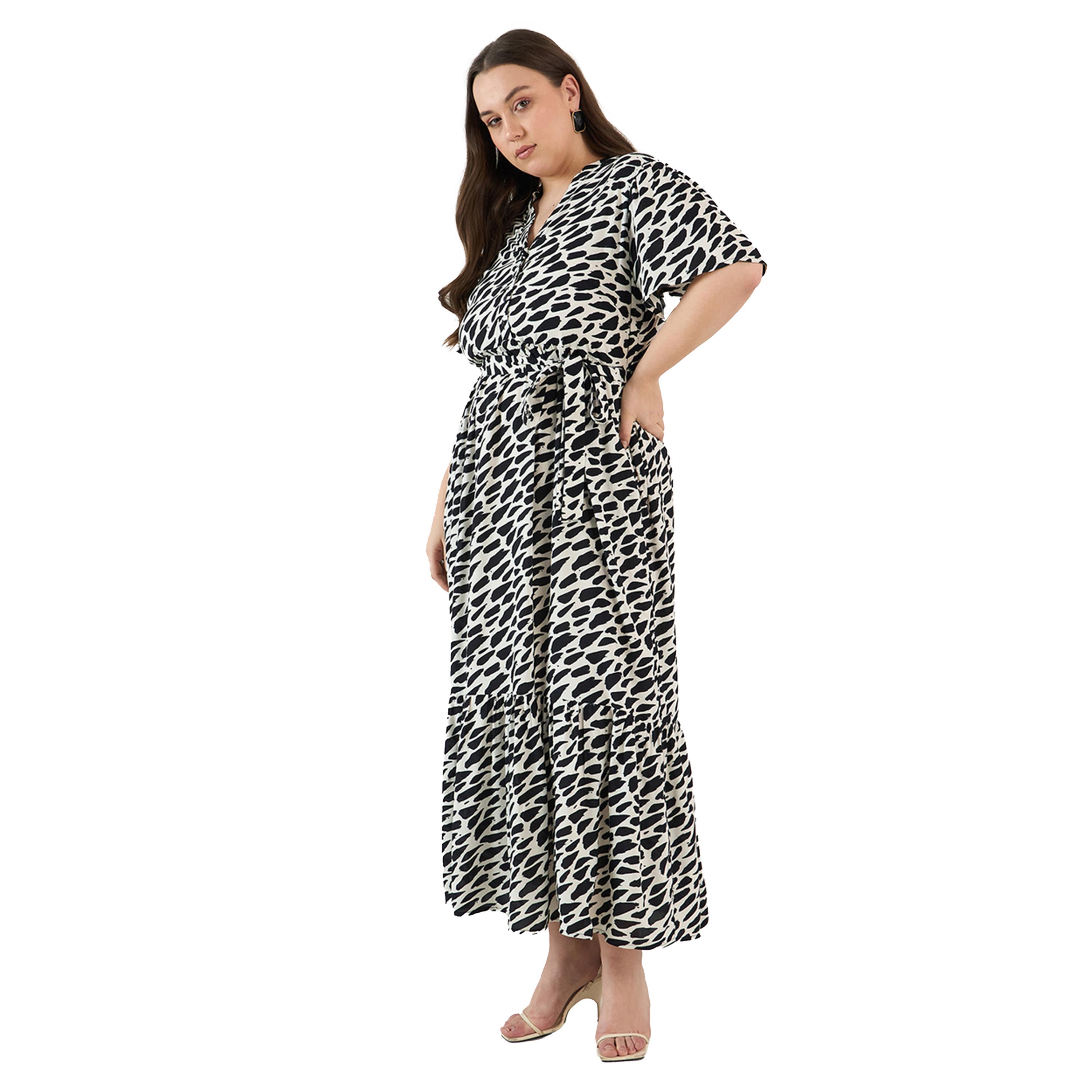 Femmella X Styli Plus Size Abstract Print V Neck A-Line Maxi Dress-women-clothing-dresses-image-3