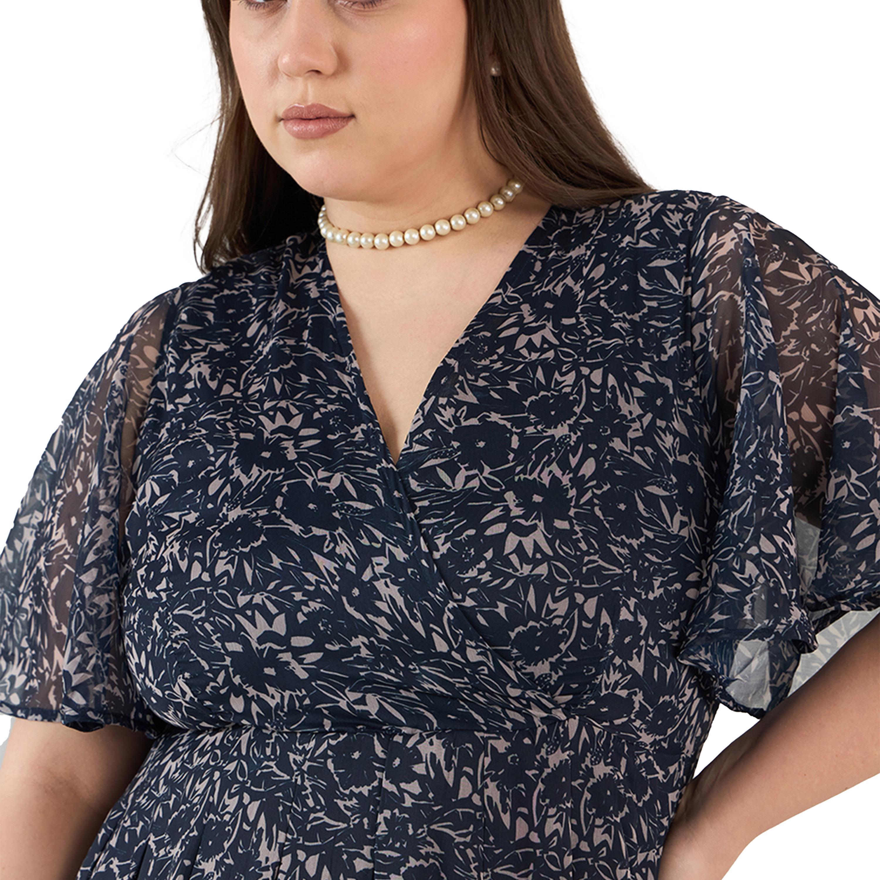 فيميلا × ستايلي-  فستان طويل بطبعات زهور ومقاس كبير قصّة A-women-clothing-dresses-image-3