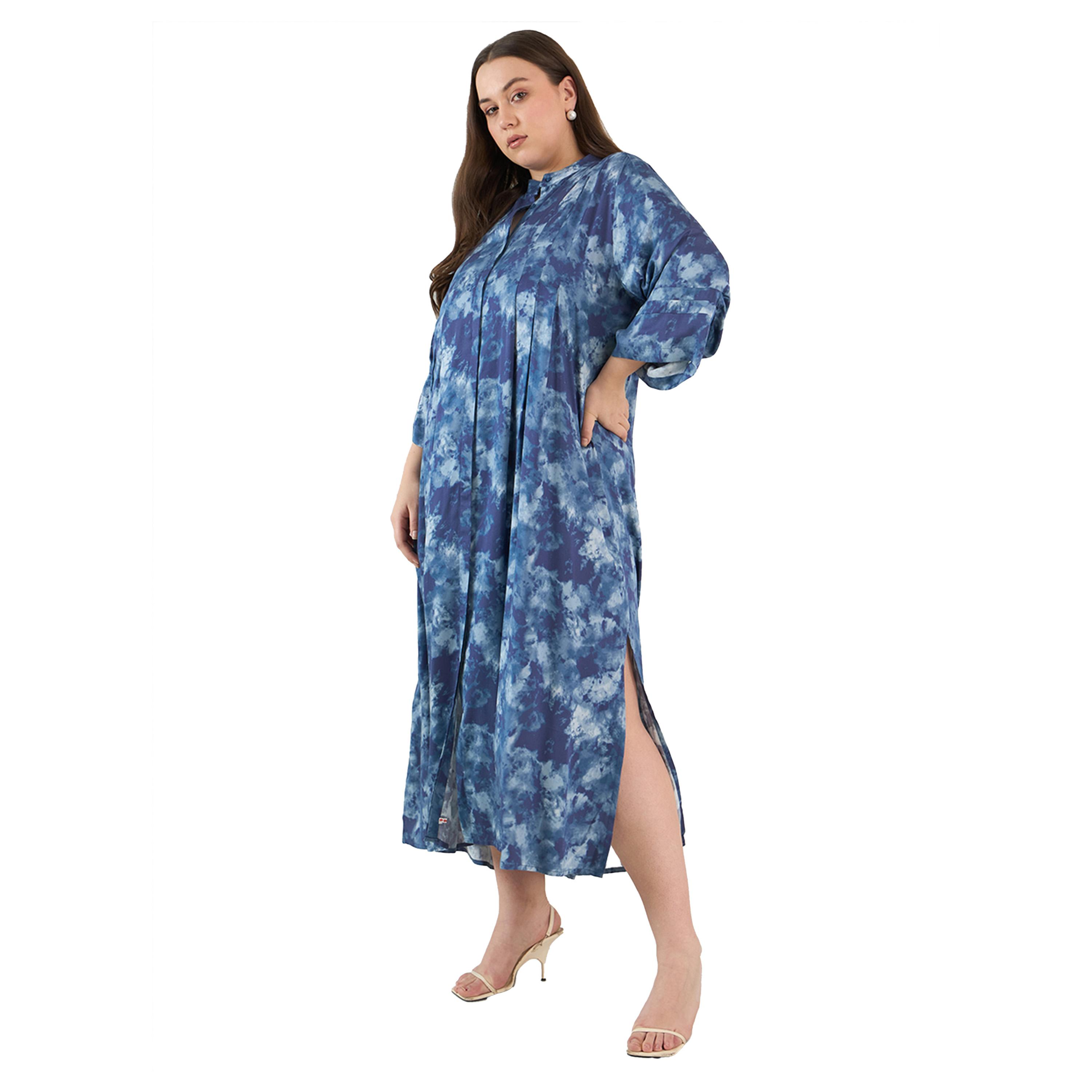 Femmella X Styli Plus Size Abstract Print Button Down A-Line Maxi Dress-women-clothing-dresses-image-3
