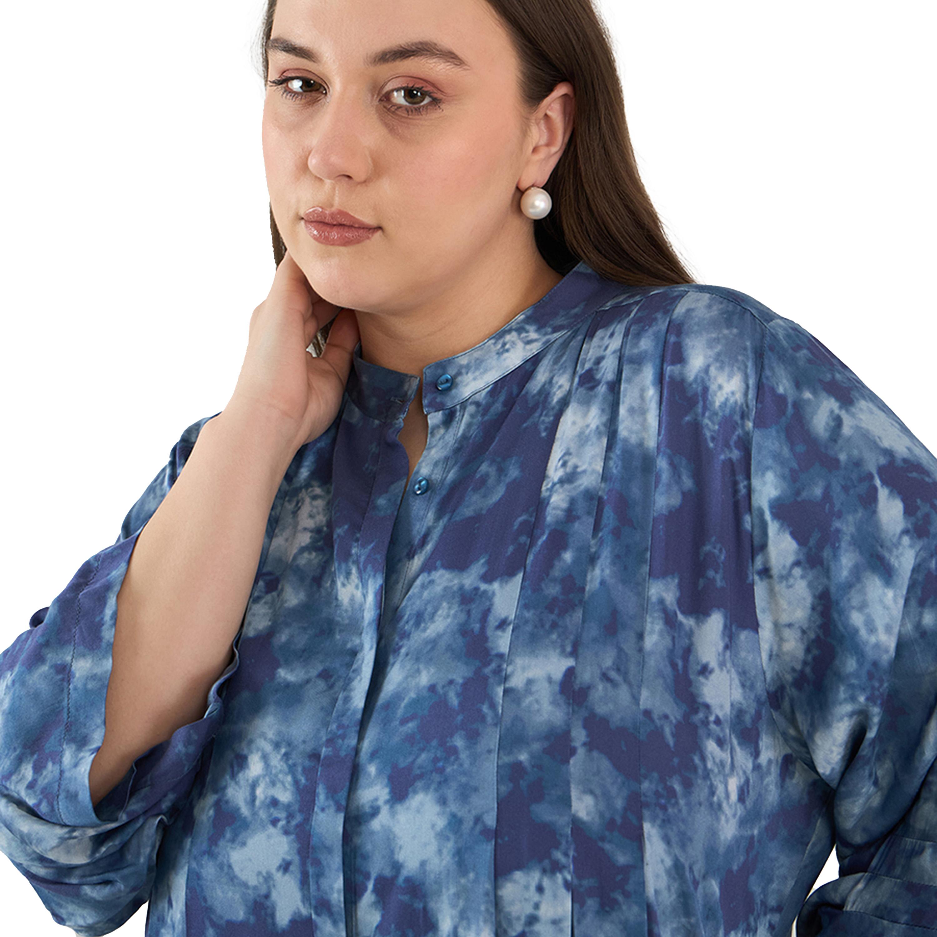 Femmella X Styli Plus Size Abstract Print Button Down A-Line Maxi Dress-women-clothing-dresses-image-4