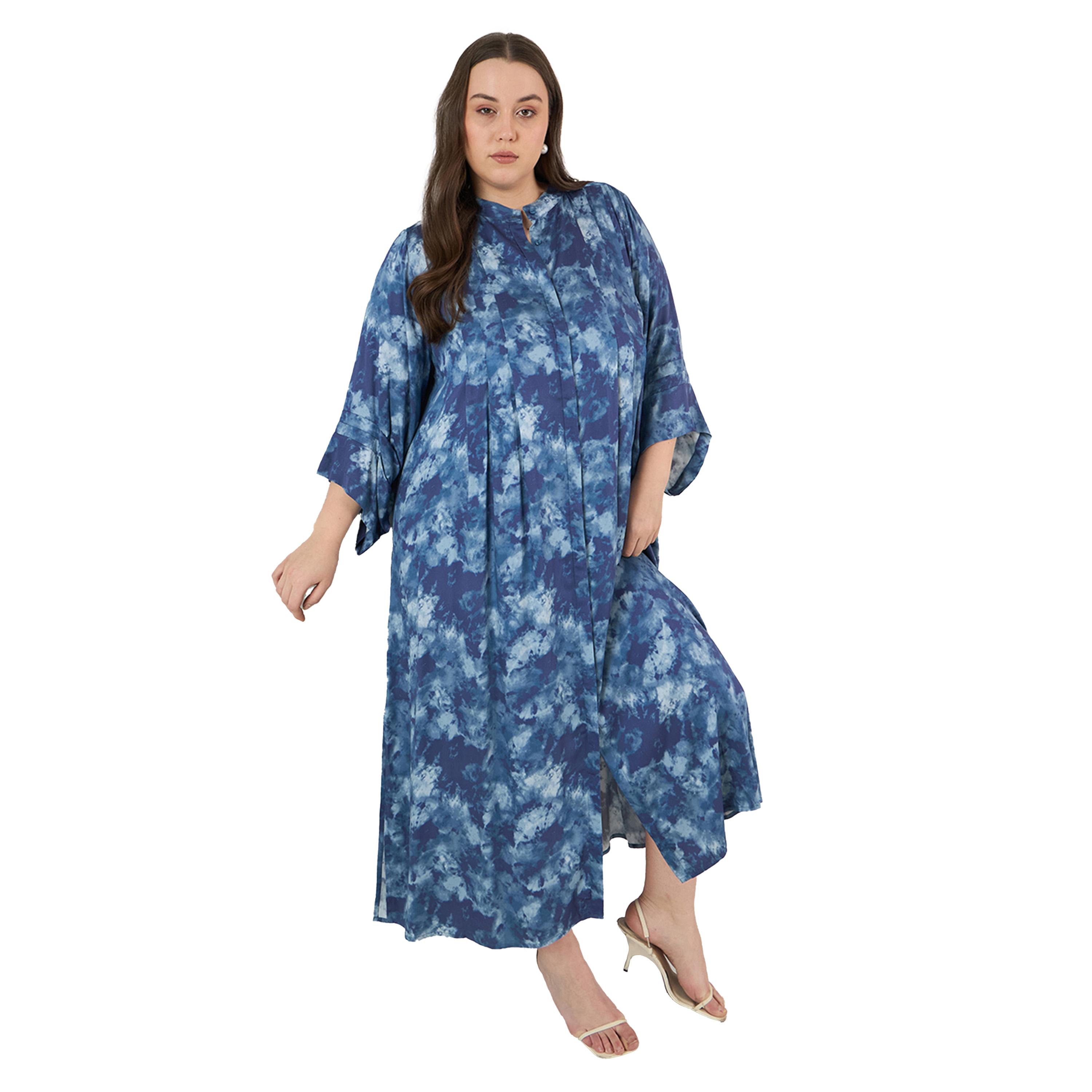Femmella X Styli Plus Size Abstract Print Button Down A-Line Maxi Dress-women-clothing-dresses-image-5