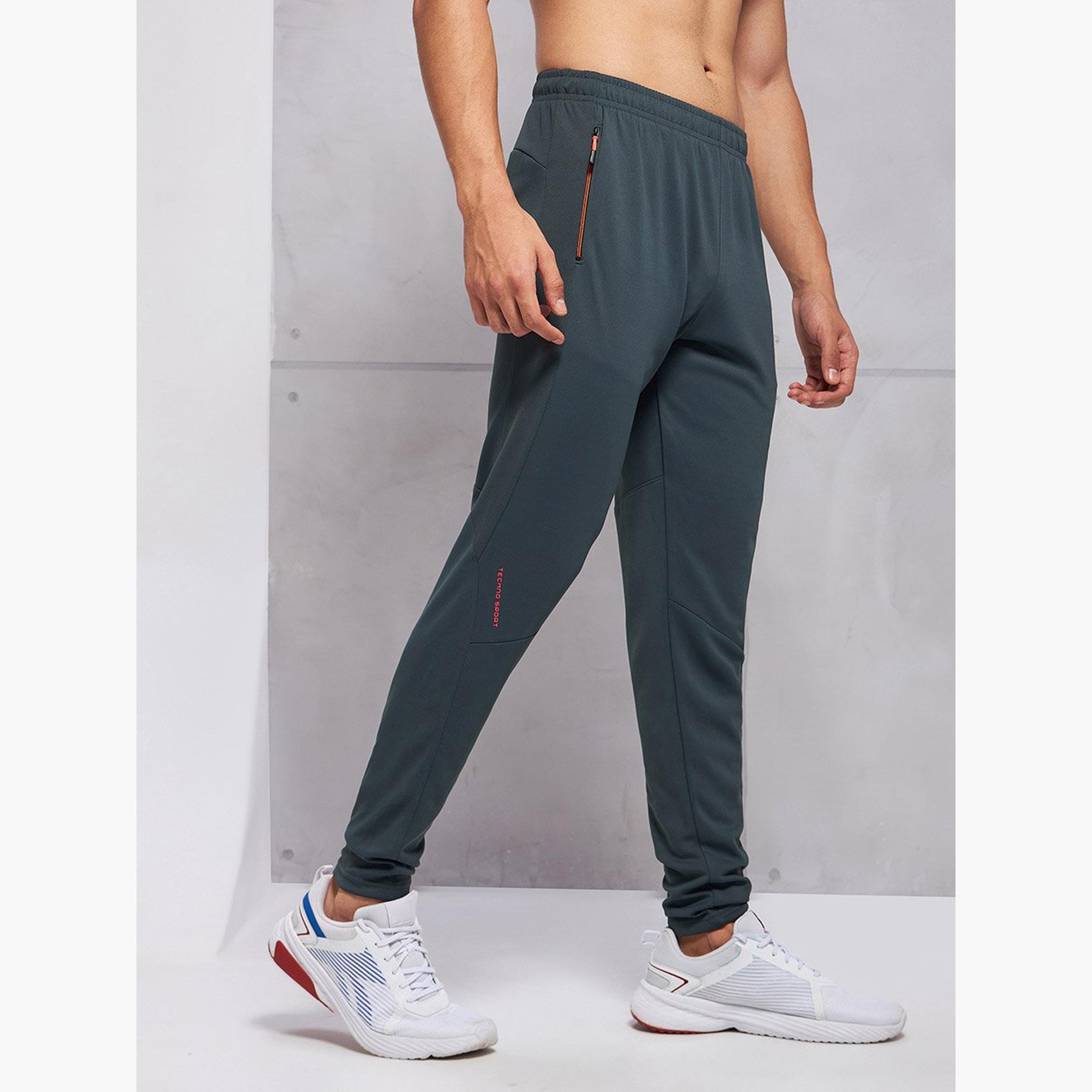 Technosport Solid Elasticated Waistband Regular Fit Track Pants-men-clothing-sportswearandactivewear-bottoms-joggers-image-2