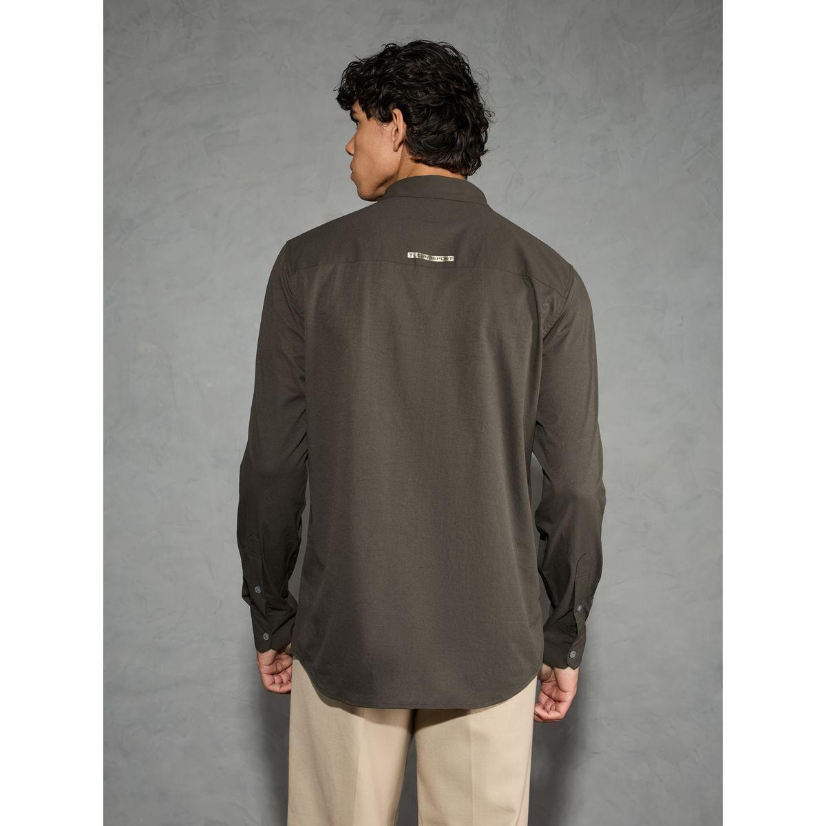 Technosport Solid 2-Way Stretch Long Sleeve Regular Fit Shirt-men-clothing-shirts-image-3