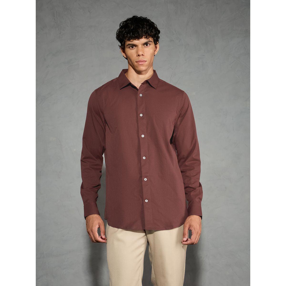 Technosport Solid 2-Way Stretch Long Sleeve Regular Fit Shirt-men-clothing-shirts-image-2