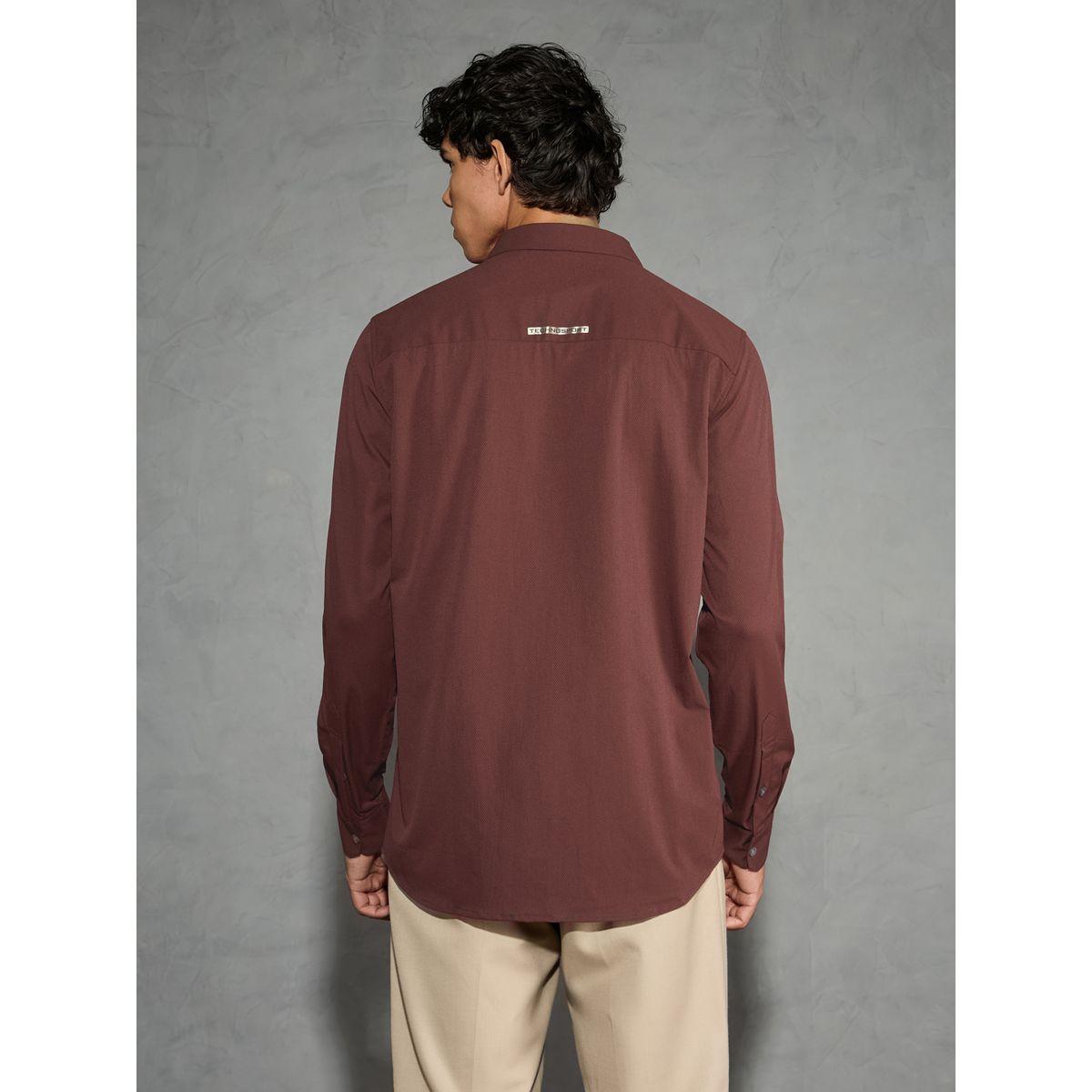 Technosport Solid 2-Way Stretch Long Sleeve Regular Fit Shirt-men-clothing-shirts-image-4