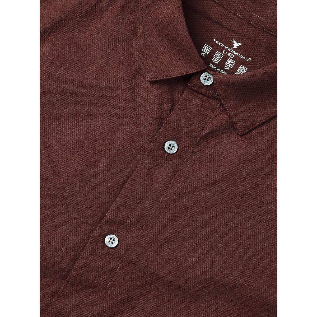 Technosport Solid 2-Way Stretch Long Sleeve Regular Fit Shirt-men-clothing-shirts-image-5