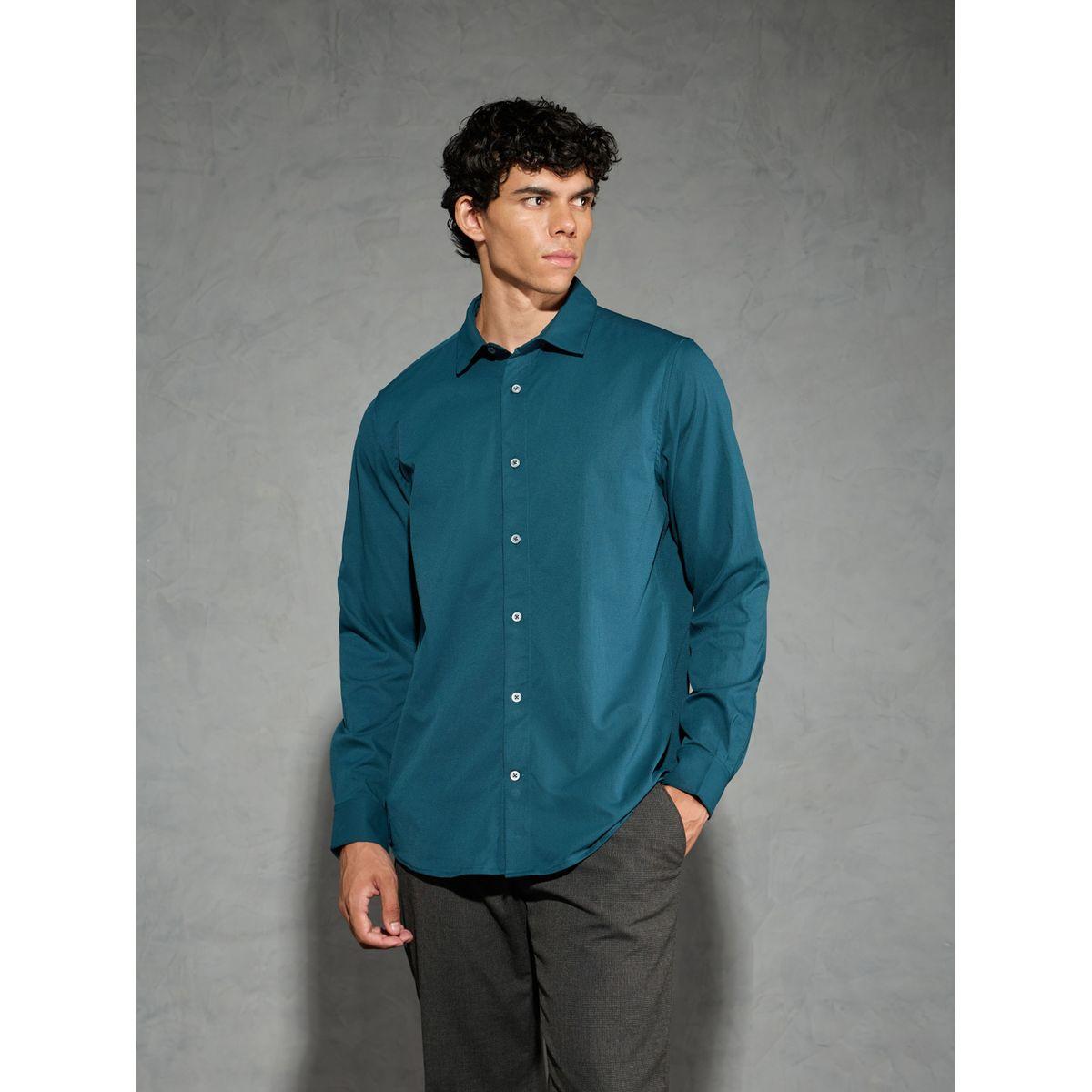 Technosport Solid Spread Collar Buttoned Shirt-men-clothing-shirts-image-1