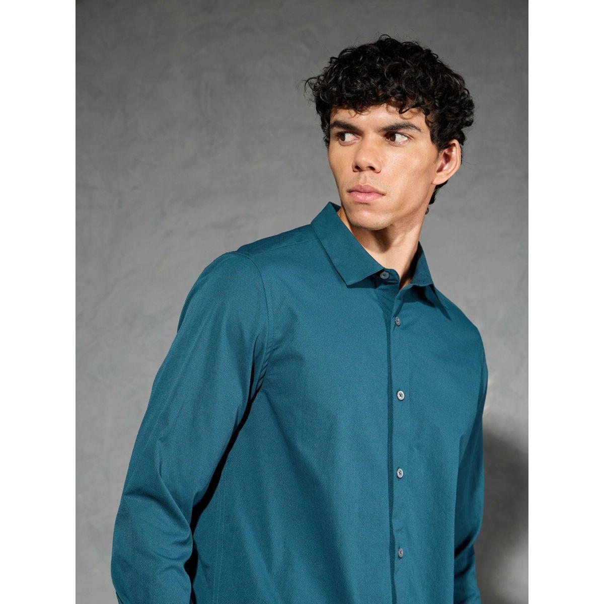Technosport Solid Spread Collar Buttoned Shirt-men-clothing-shirts-image-2