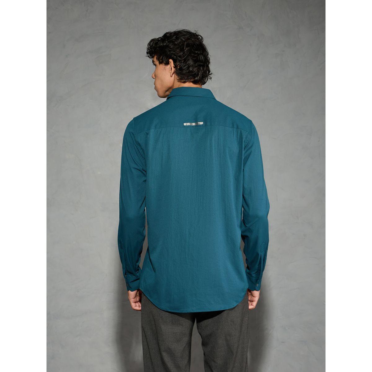 Technosport Solid Spread Collar Buttoned Shirt-men-clothing-shirts-image-3