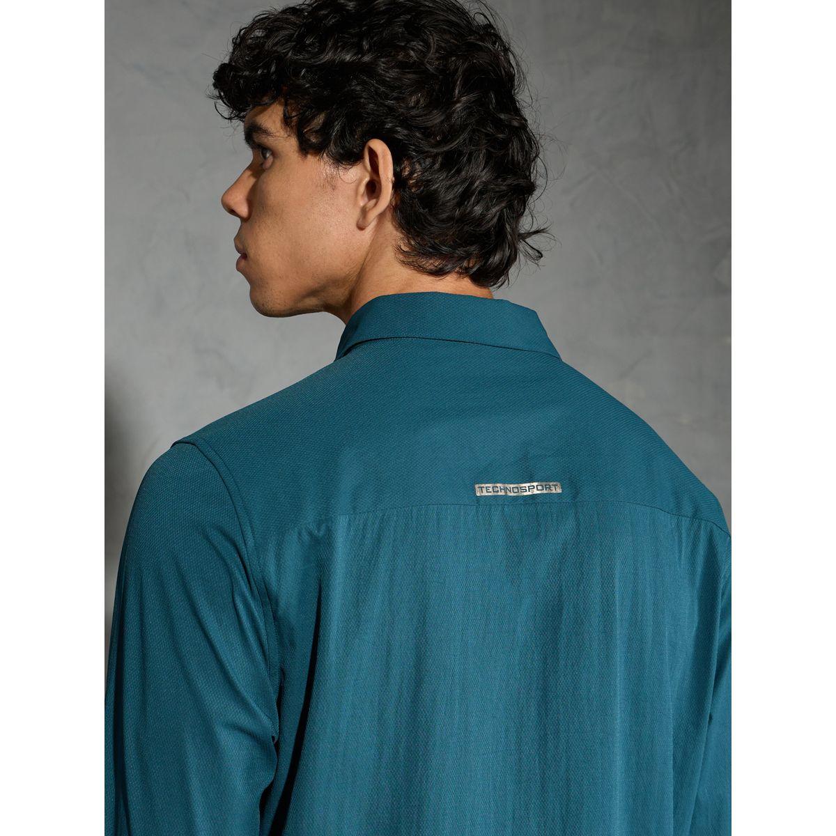 Technosport Solid Spread Collar Buttoned Shirt-men-clothing-shirts-image-5