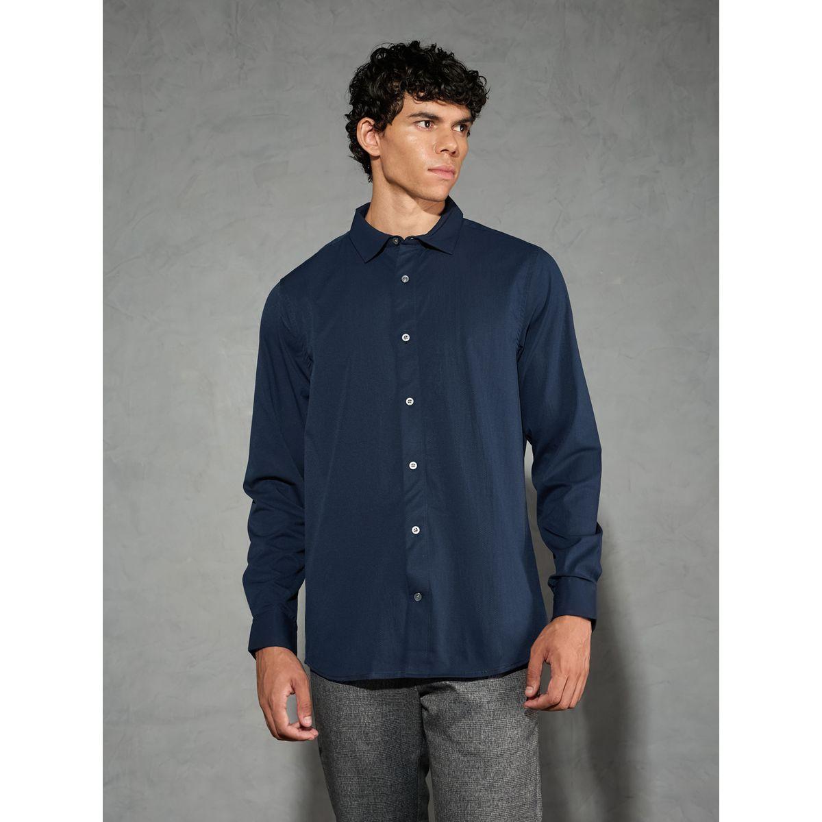 Technosport Solid Spread Collar Buttoned Shirt-men-clothing-shirts-image-1