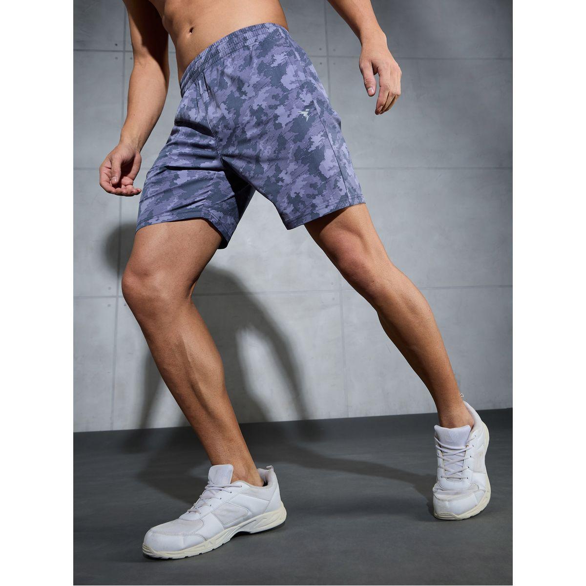 Technosport Solid 2-Way Stretch Camouflage Shorts-sports-men-clothing-bottoms-shorts-image-1
