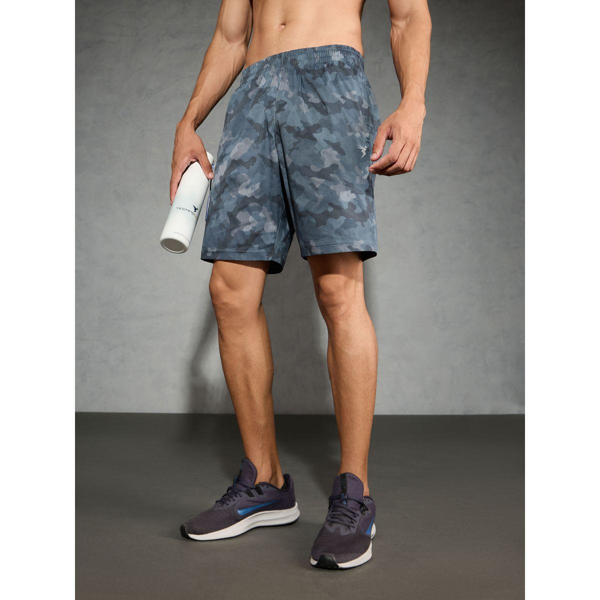 Technosport Solid 2-Way Stretch Camouflage Shorts-sports-men-clothing-bottoms-shorts-image-3