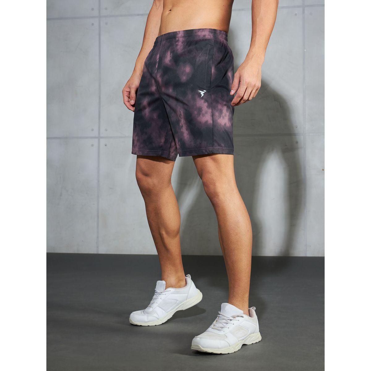 Technosport Solid 2-Way Stretch Tie-Dye Print Shorts-sports-men-clothing-bottoms-shorts-image-2
