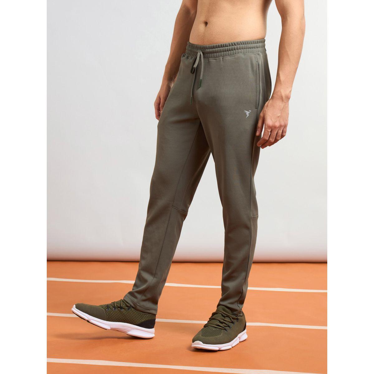 Technosport Men Green Solid 4-Way Stretch Track Pants-men-clothing-bottoms-joggers-image-2