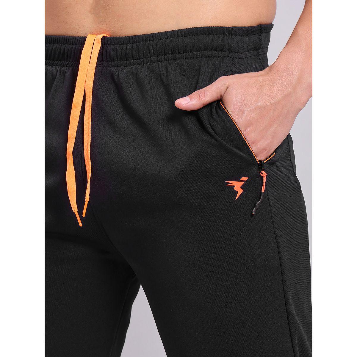 Technosport Men Black Solid Elasticated Waistband Track Pants-men-clothing-bottoms-joggers-image-2
