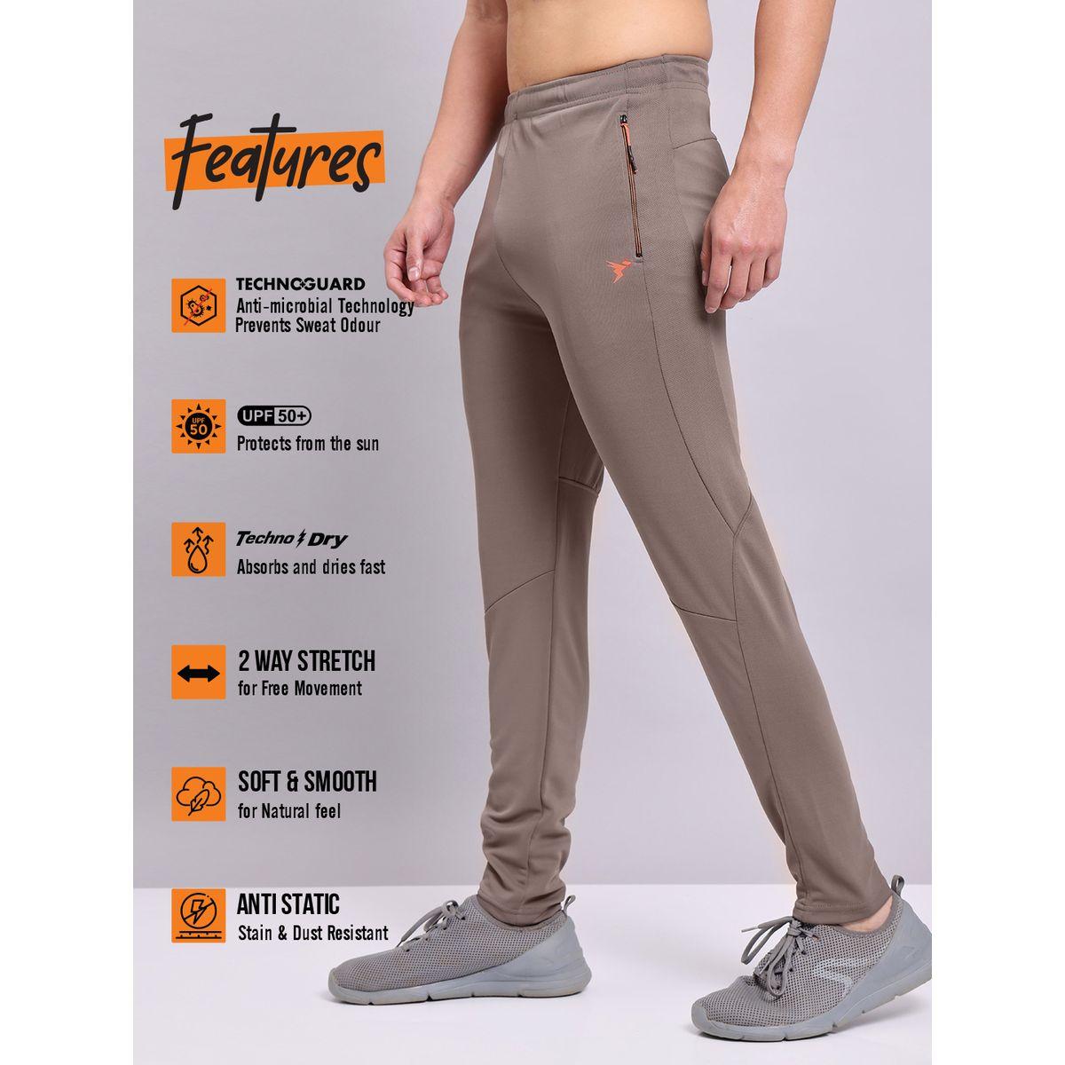 Technosport Men Brown Solid Elasticated Waistband Track Pants-men-clothing-bottoms-joggers-image-1