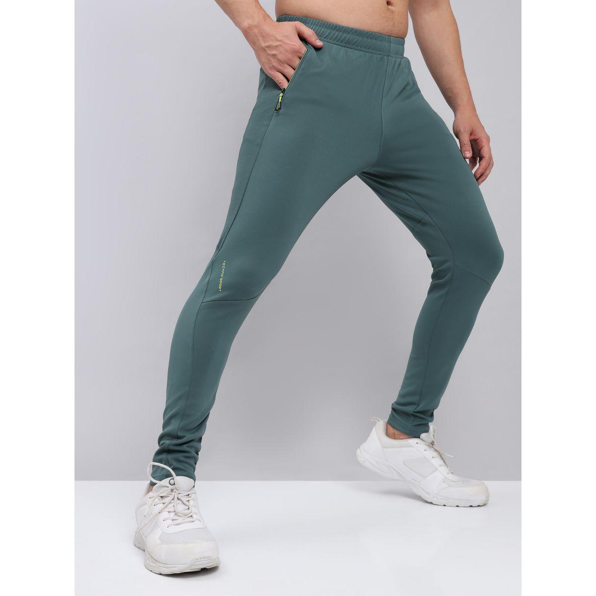 Technosport Men Green Solid Elasticated Waistband Track Pants-men-clothing-bottoms-joggers-image-4