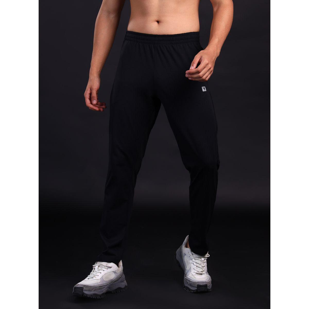 بنطال رياضي سادة بنسيج مطاطي رباعي الاتجاهات-men-clothing-bottoms-joggers-image-1