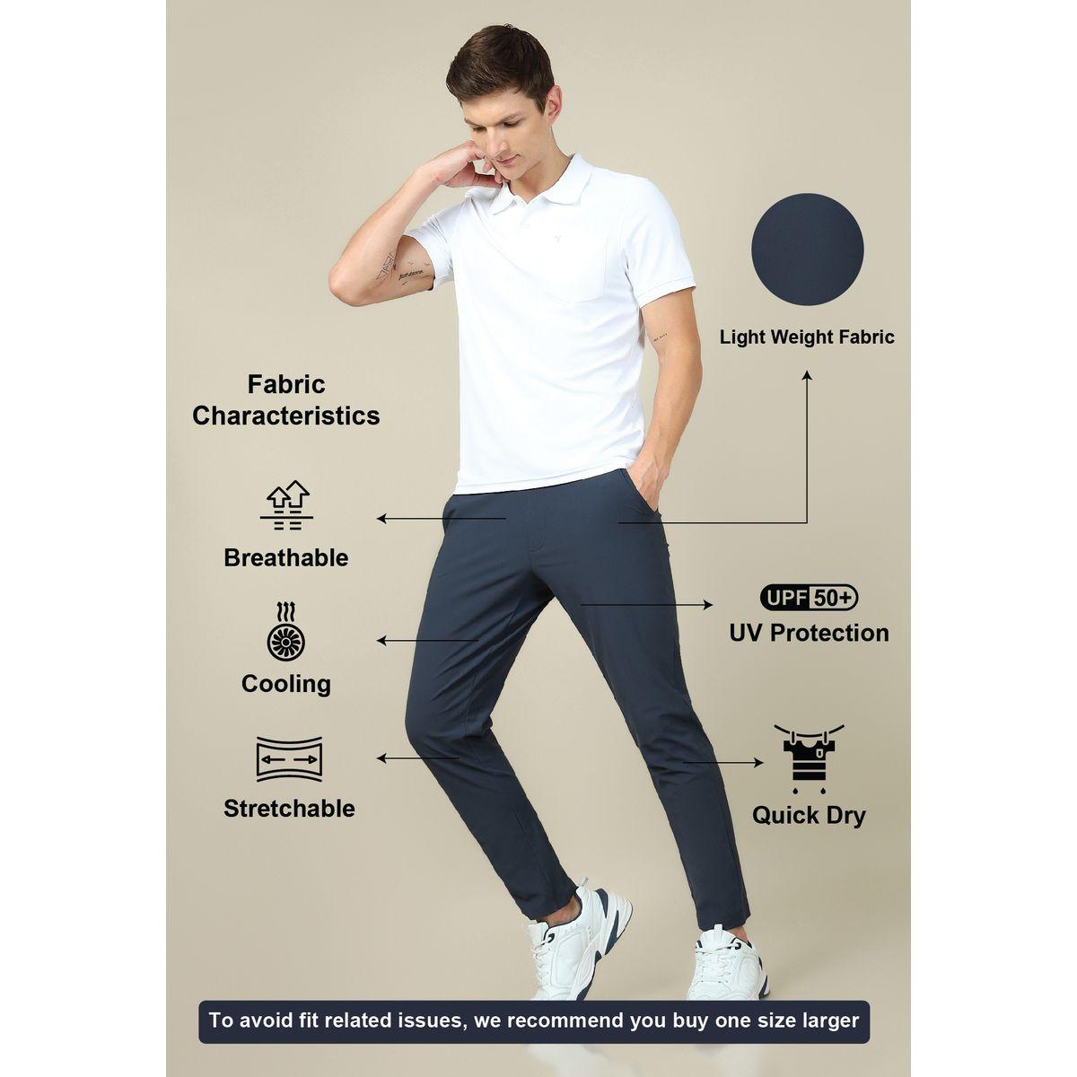 بنطال رياضي سادة بنسيج قابل للتمدد بأربع اتجاهات-men-clothing-bottoms-joggers-image-4