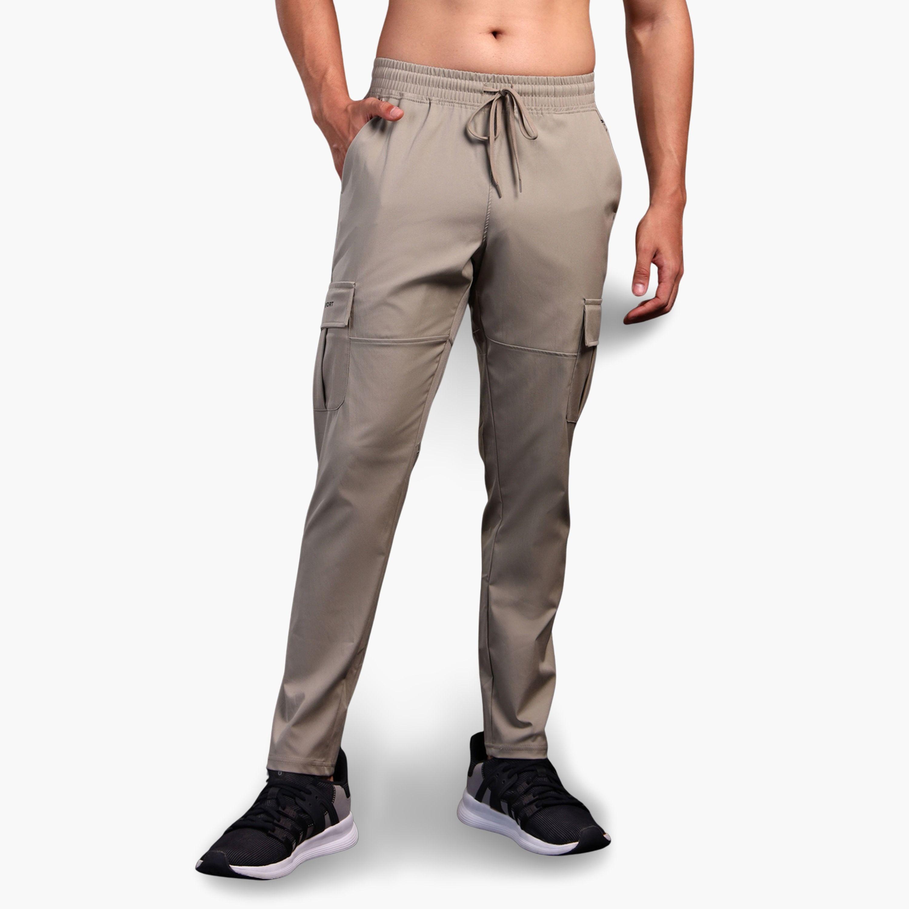 بنطال رياضي كارجو سادة قصة مريحة-men-clothing-sportswearandactivewear-bottoms-image-1