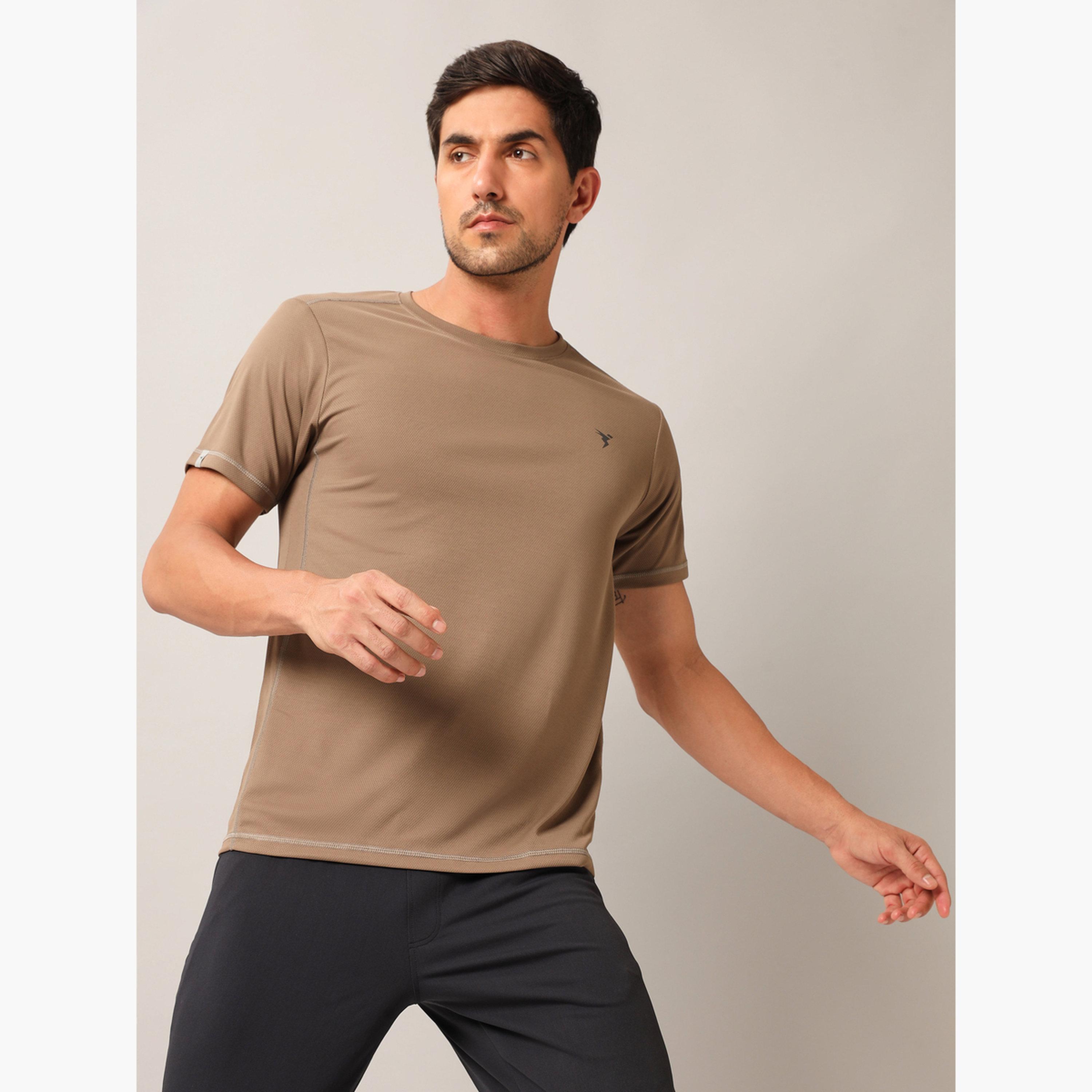 Technosport Men Solid Slim Fit Crew Neck T-Shirt-men-clothing-sportswearandactivewear-tshirtsandpolos-image-2