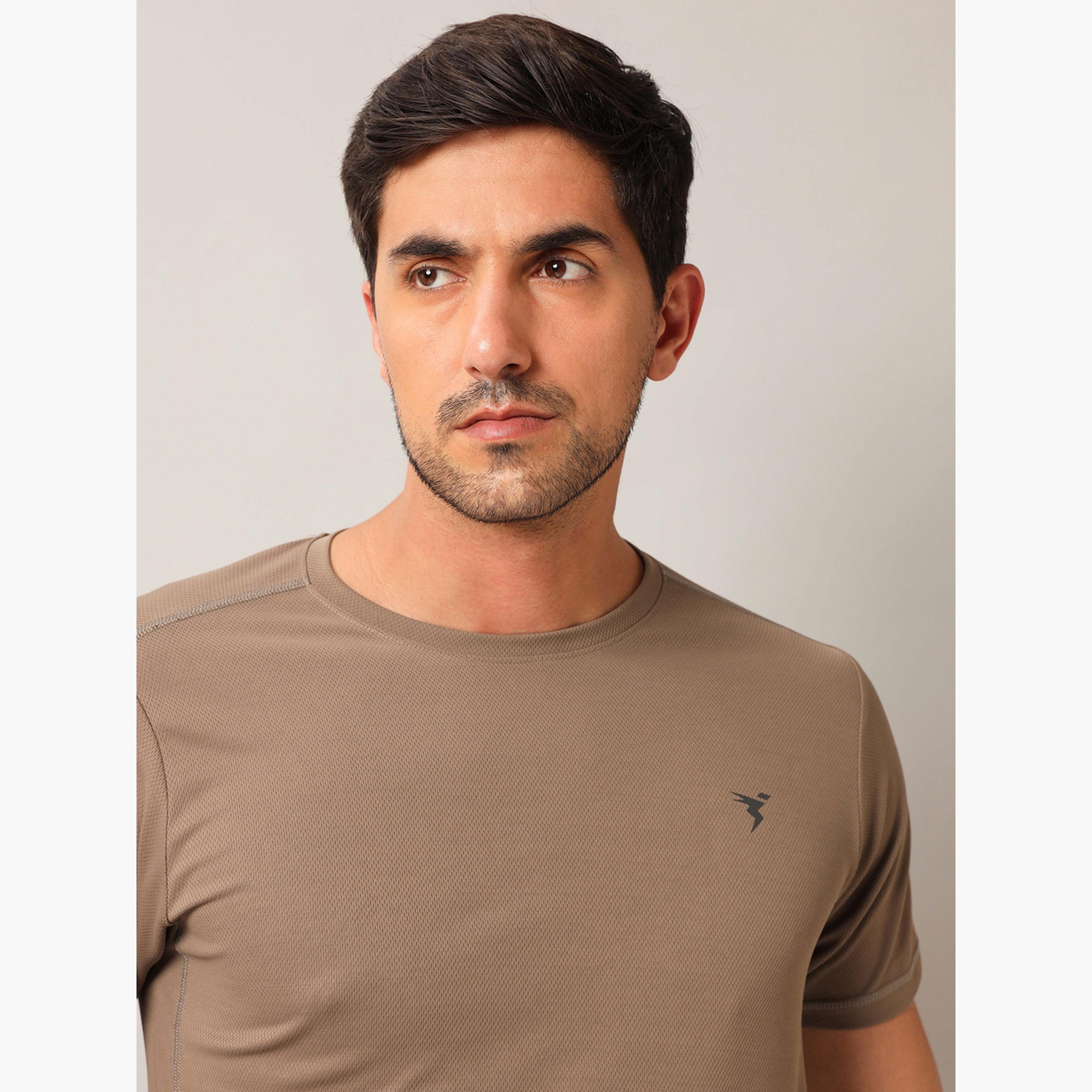 Technosport Men Solid Slim Fit Crew Neck T-Shirt-men-clothing-sportswearandactivewear-tshirtsandpolos-image-3