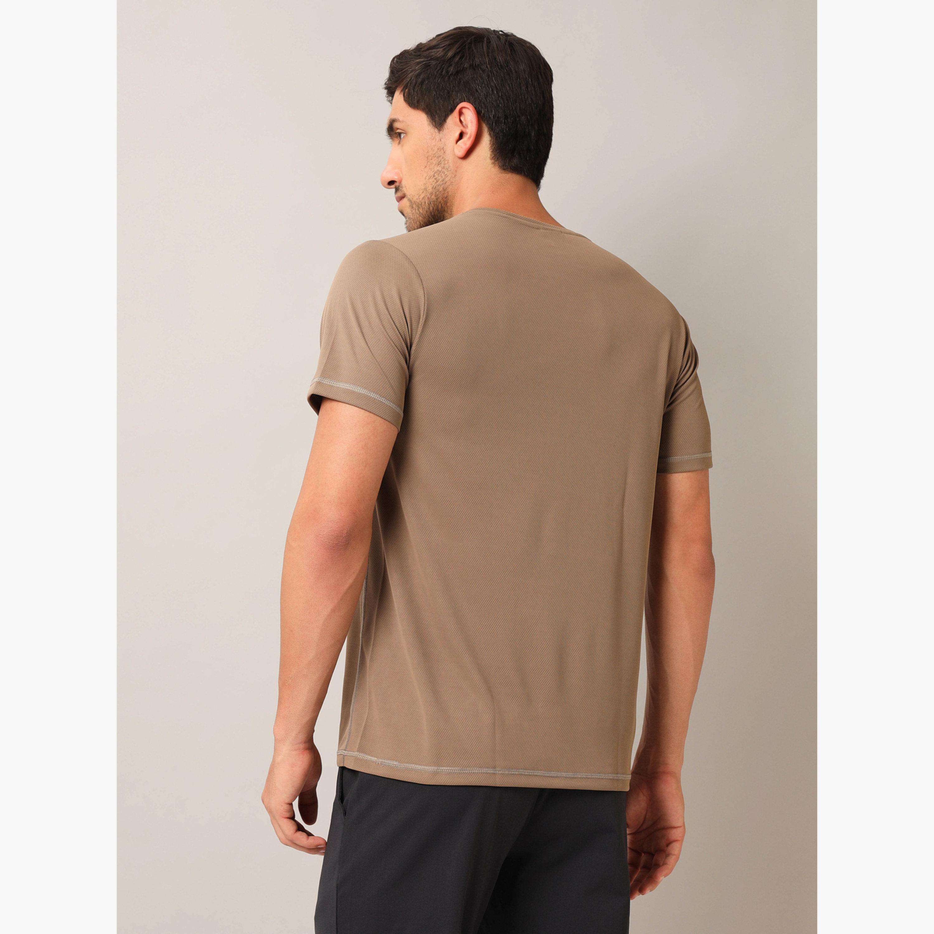 Technosport Men Solid Slim Fit Crew Neck T-Shirt-men-clothing-sportswearandactivewear-tshirtsandpolos-image-4